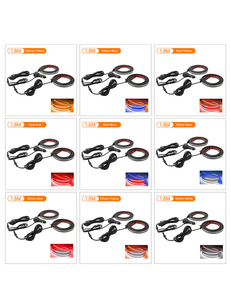 Tiras de luz LED bicolor para escalones laterales de camioneta