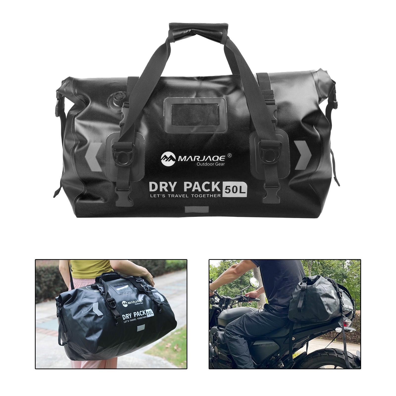 Borsa laterale universale in poliuretano 50 l per moto, giallo