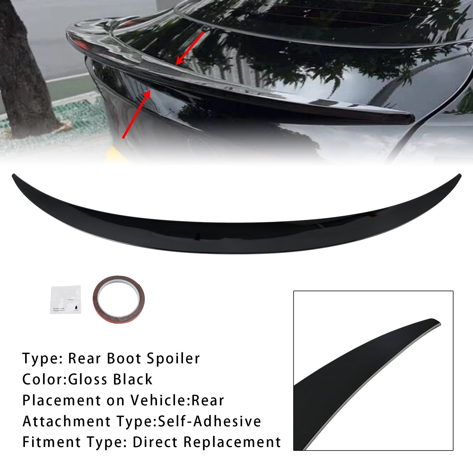 Aileron arrière noir brillant pour BMW X6 X6M F16 F86 2014-2019