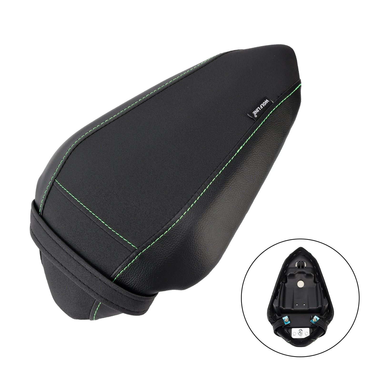 Cojín de pasajeros del pasajero trasero poliuretano negro para kawasaki ninja 500 z500 2024-2025
