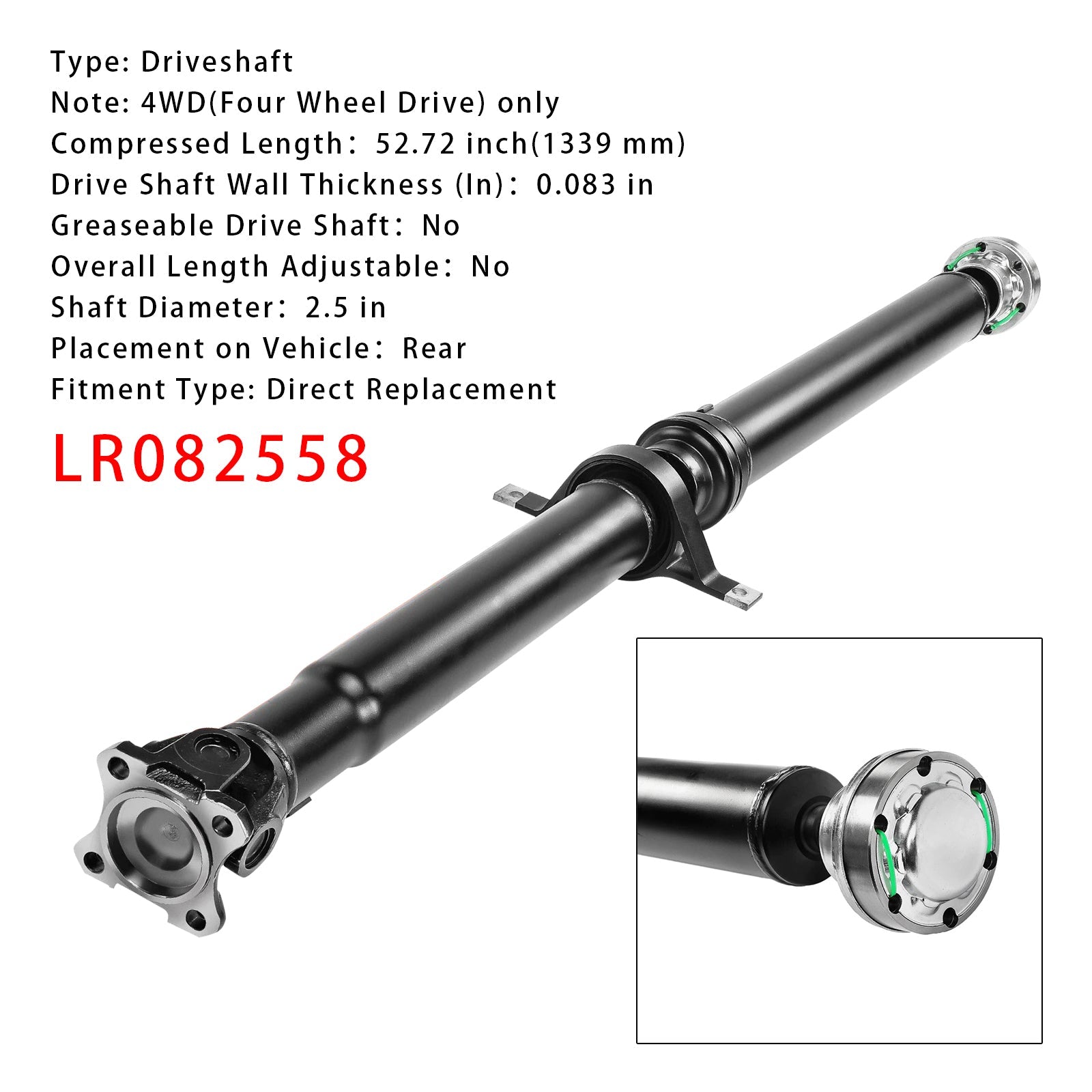 Arbre de transmission arrière LR082558 pour Land Rover Range Rover Sport V8 5.0L 2017-2019, 4 roues motrices