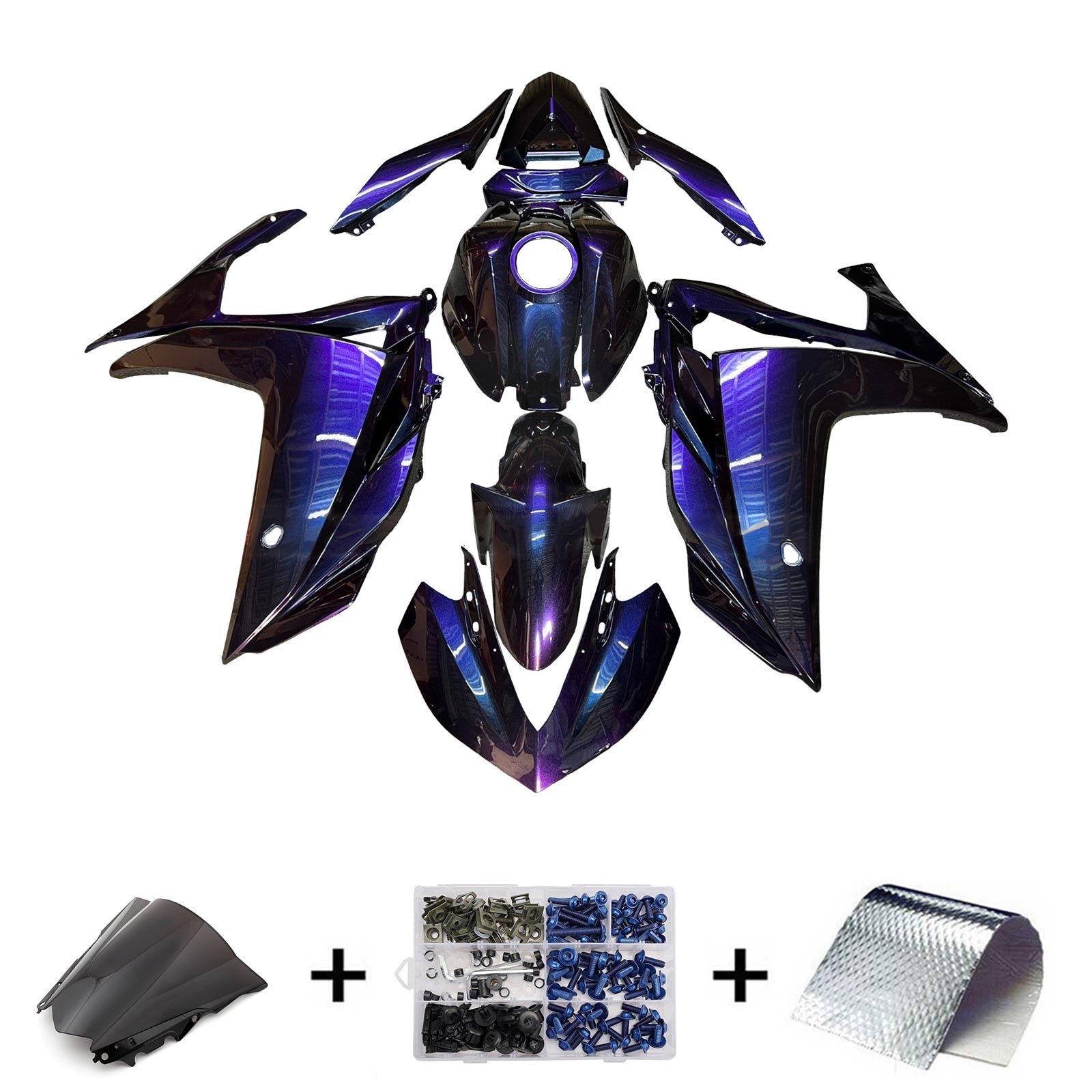 Kit de carénage injecté ABS pour Yamaha YZF-R3 2014-2018 et R25 2015-2017
