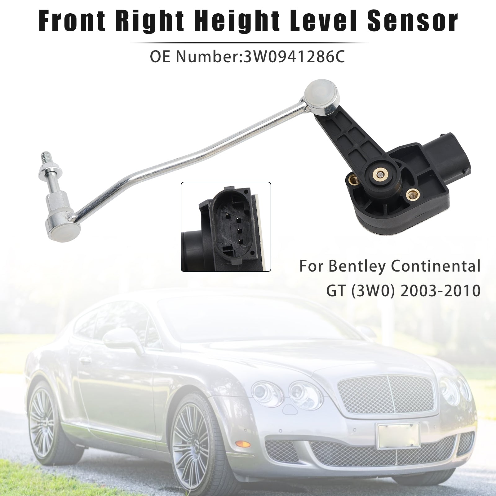 Rechter voorste hoogtesensor 3W0941286C voor Bentley Continental GT (3W0) 03-10