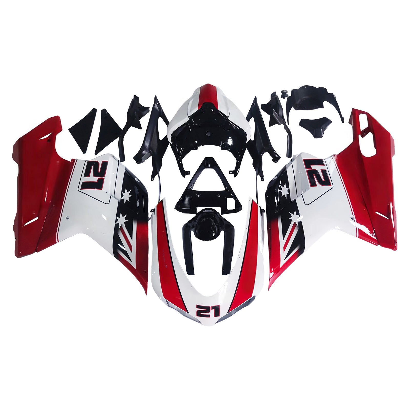 Kit de carénage par injection, carrosserie en plastique ABS, compatible avec Ducati 1098/1198/848 de 2007 à 2011