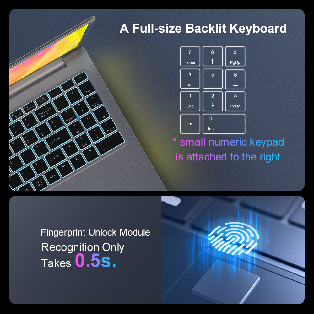 Ordinateur portable Ninkear N16 Pro 16 pouces 2 5K WiFi6 32 Go de RAM + 1 To SSD