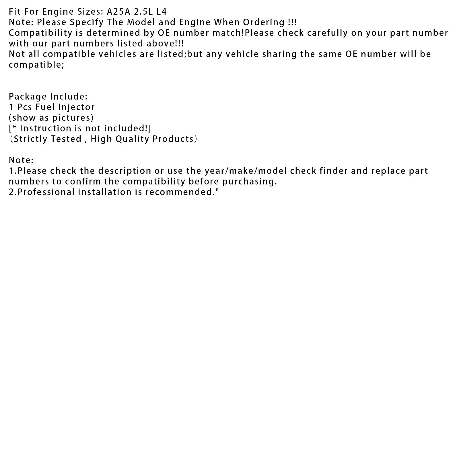 1x polttoainesuutin Toyota RAV4 Camry Highlander Lexus NX RX 2.5L 23250-25020