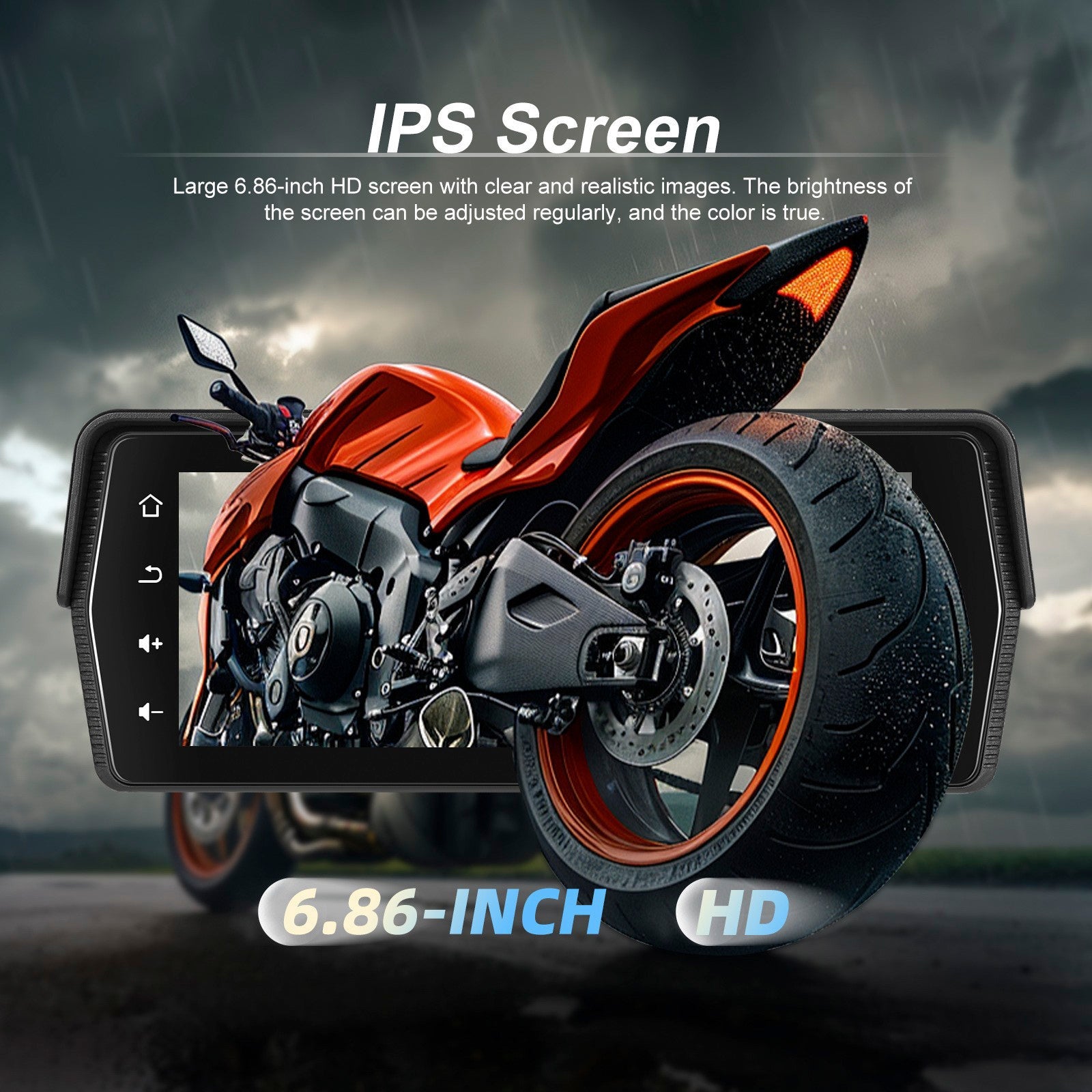 Écran sans fil PND de 6,86 pouces pour motos, compatible avec CarPlay et Android Auto