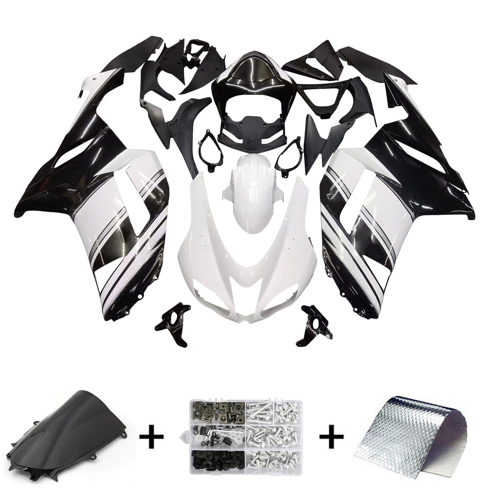 Kit de carénage à injection en plastique ABS pour Kawasaki ZX6R 636 2007-2008