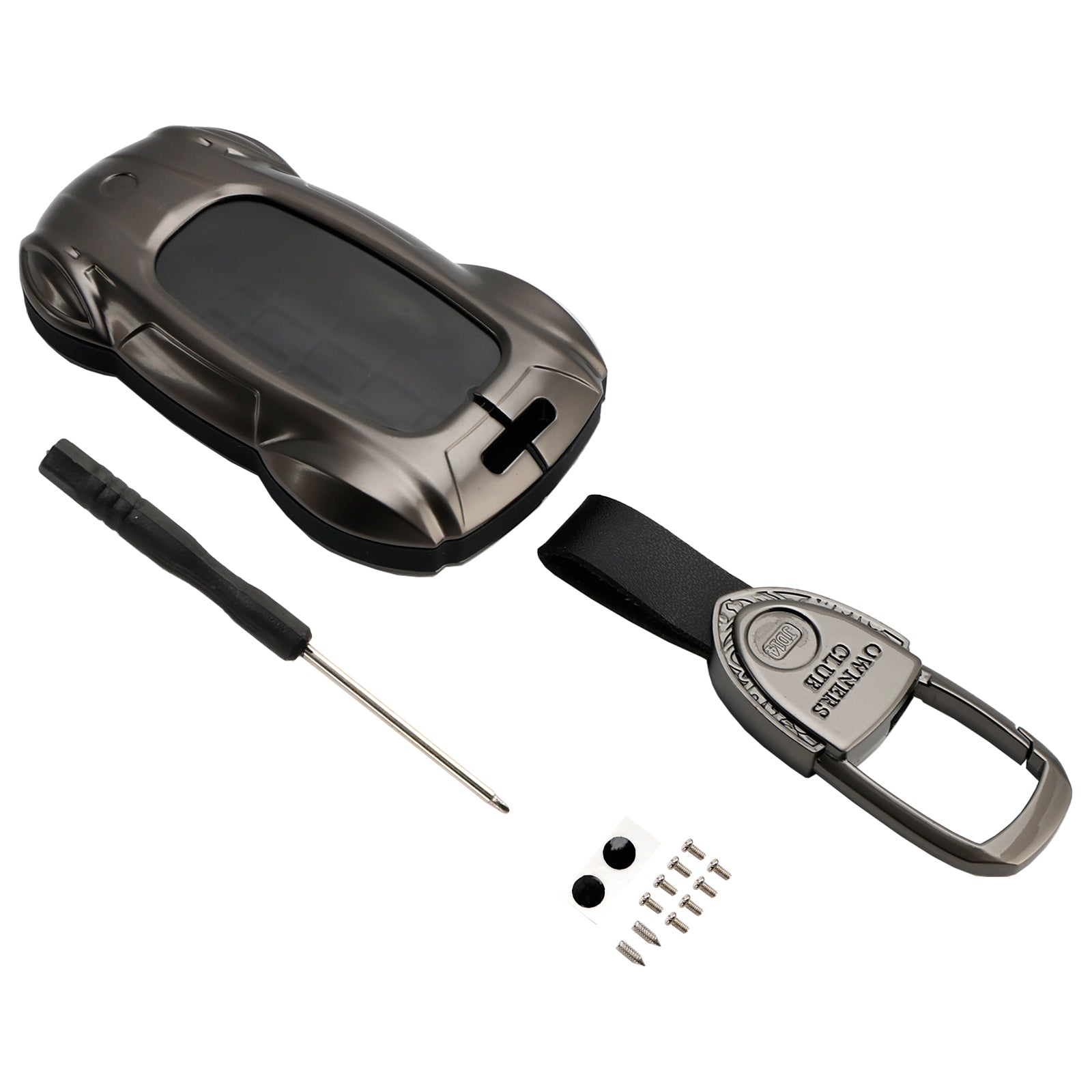 Harmaa nahkainen sinkkiseos auton avainkotelon suojus malleihin Lexus ES260h/RX350h/LS500h