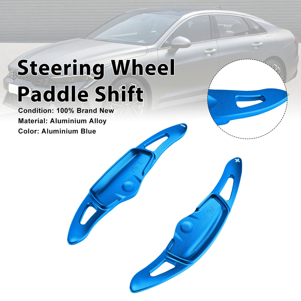 Palettes de changement de vitesse au volant pour Kia K9 2020-2024, en aluminium bleu