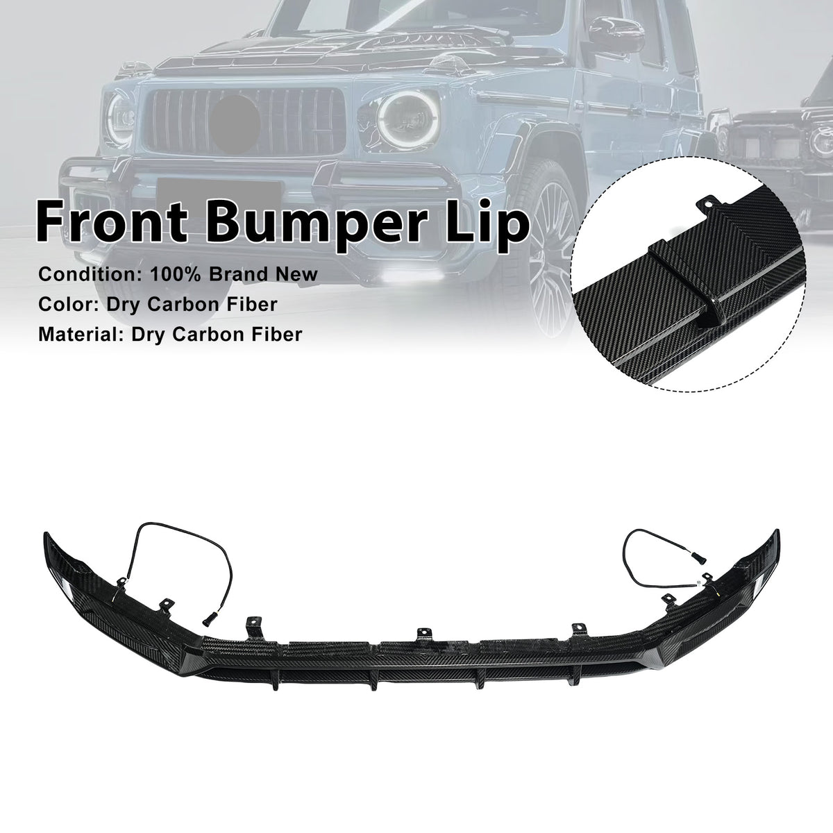 Dry Carbon Fiber Front Bumper Diffuser Lip Pour Mercedes Benz G-Class W465 2025+