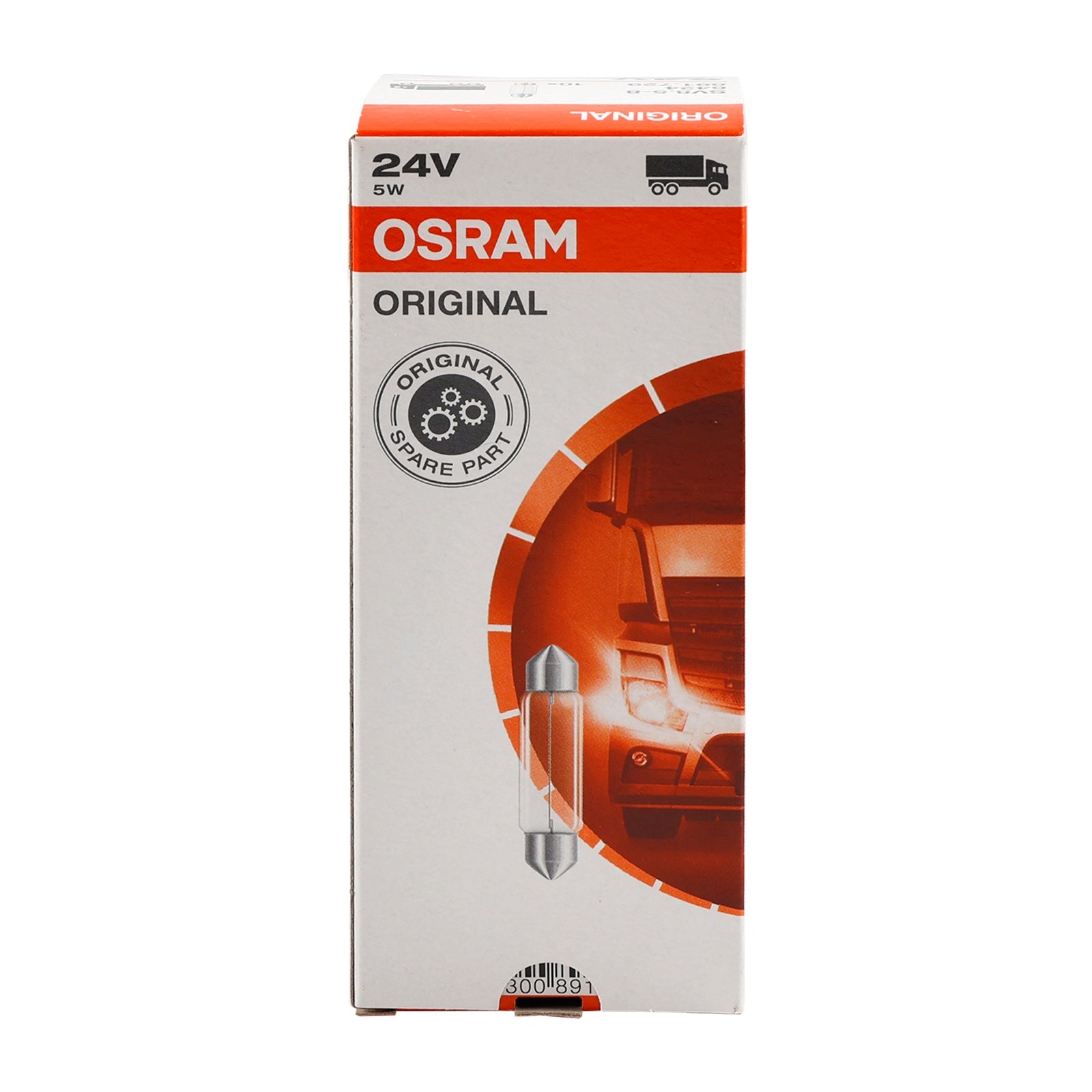 Lot de 10 ampoules tubulaires pour éclairage de voiture C5W SV8.5 41 mm 6424 24 V 5 W pour OSRAM