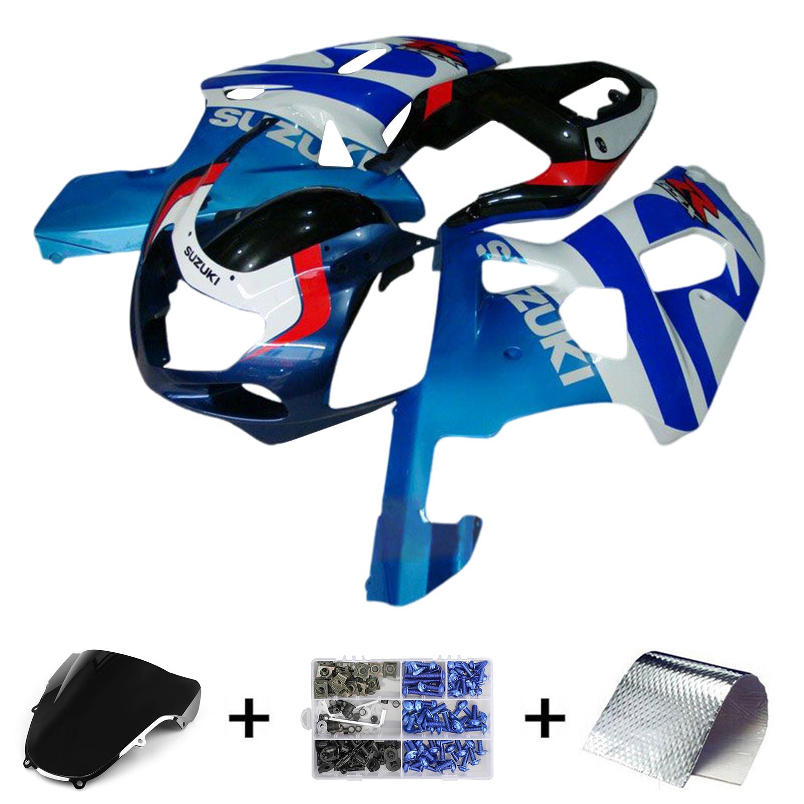 Amotopart Suzuki GSXR1000 2000-2002 K1 K2 Kit de carenado de carrocería de plástico ABS