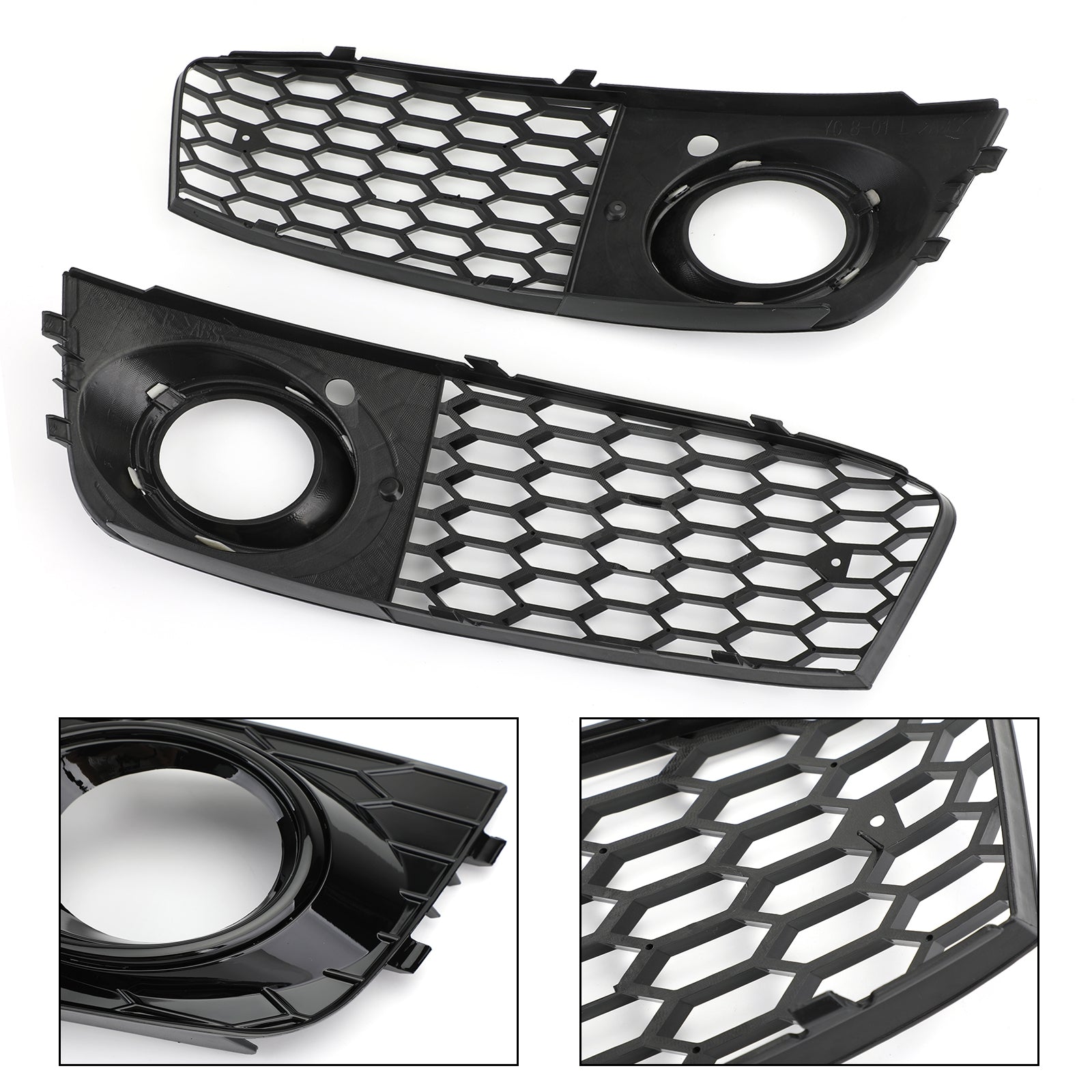 Pair Honeycomb Mesh Fog Light Grille de calandre Pour Audi RS4 2009-2012