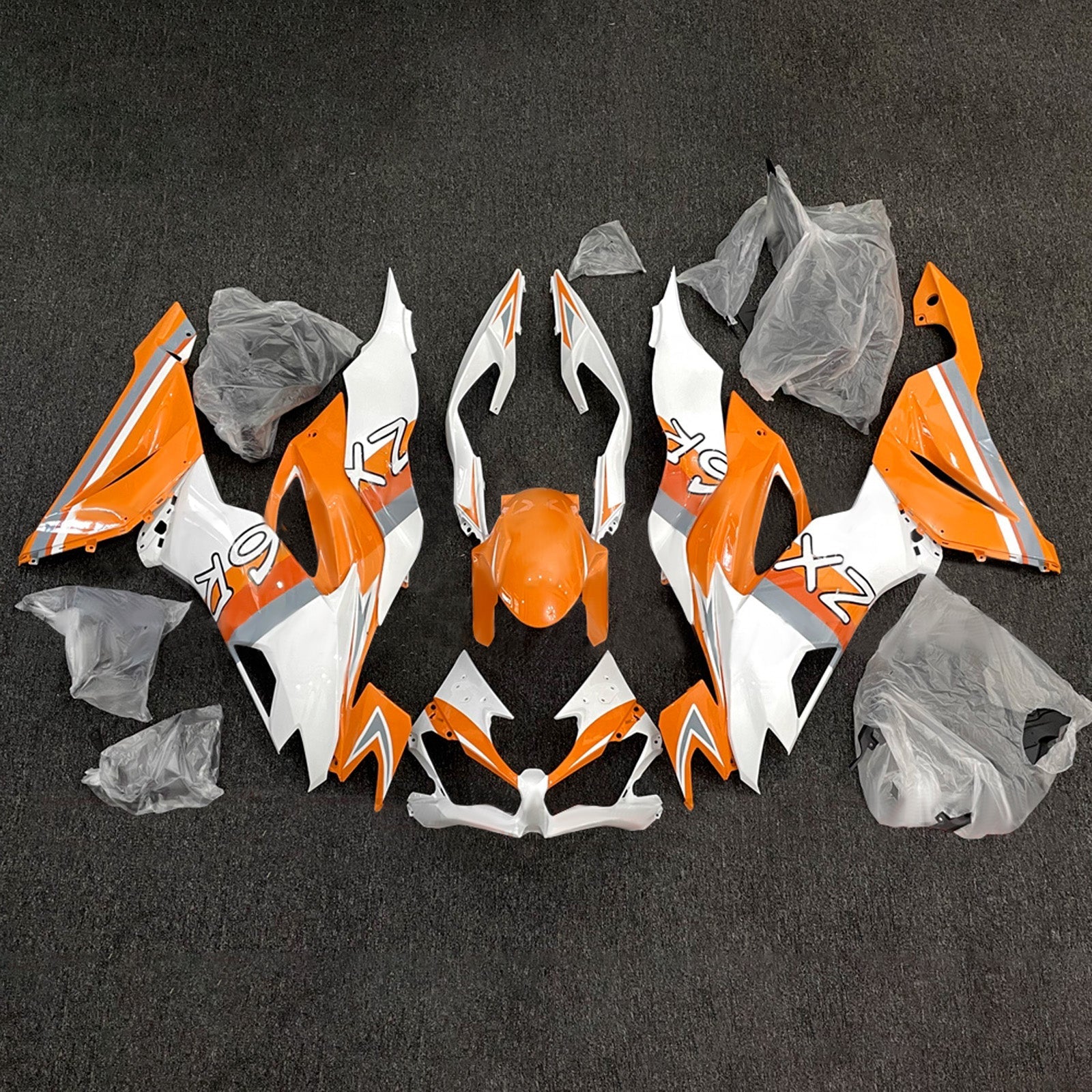 Kit de carénage injecté en plastique ABS compatible avec Kawasaki ZX6R 2019-2023