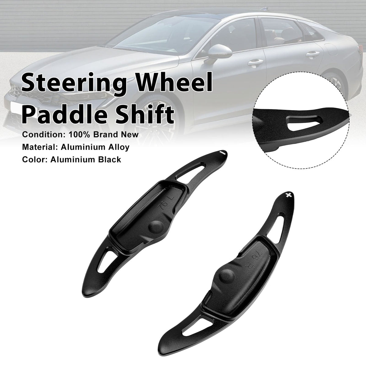Paddle al volante per Kia K9 2020-2024, alluminio nero