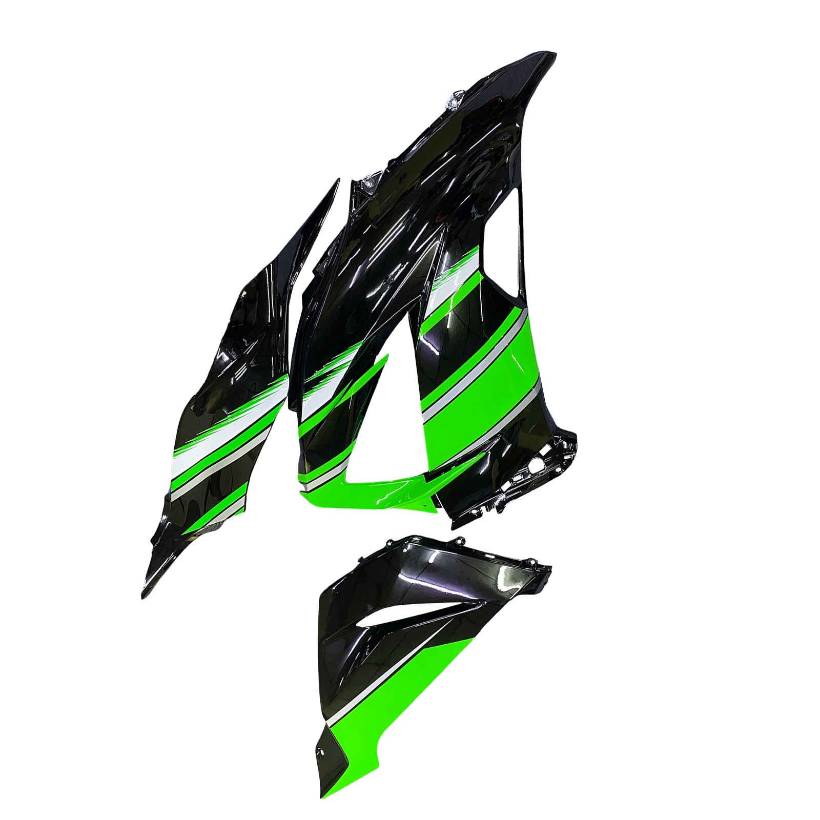 Kit de carénage en plastique moulé par injection vert avec kit de vis pour Kawasaki ZX-6R 2013-2018