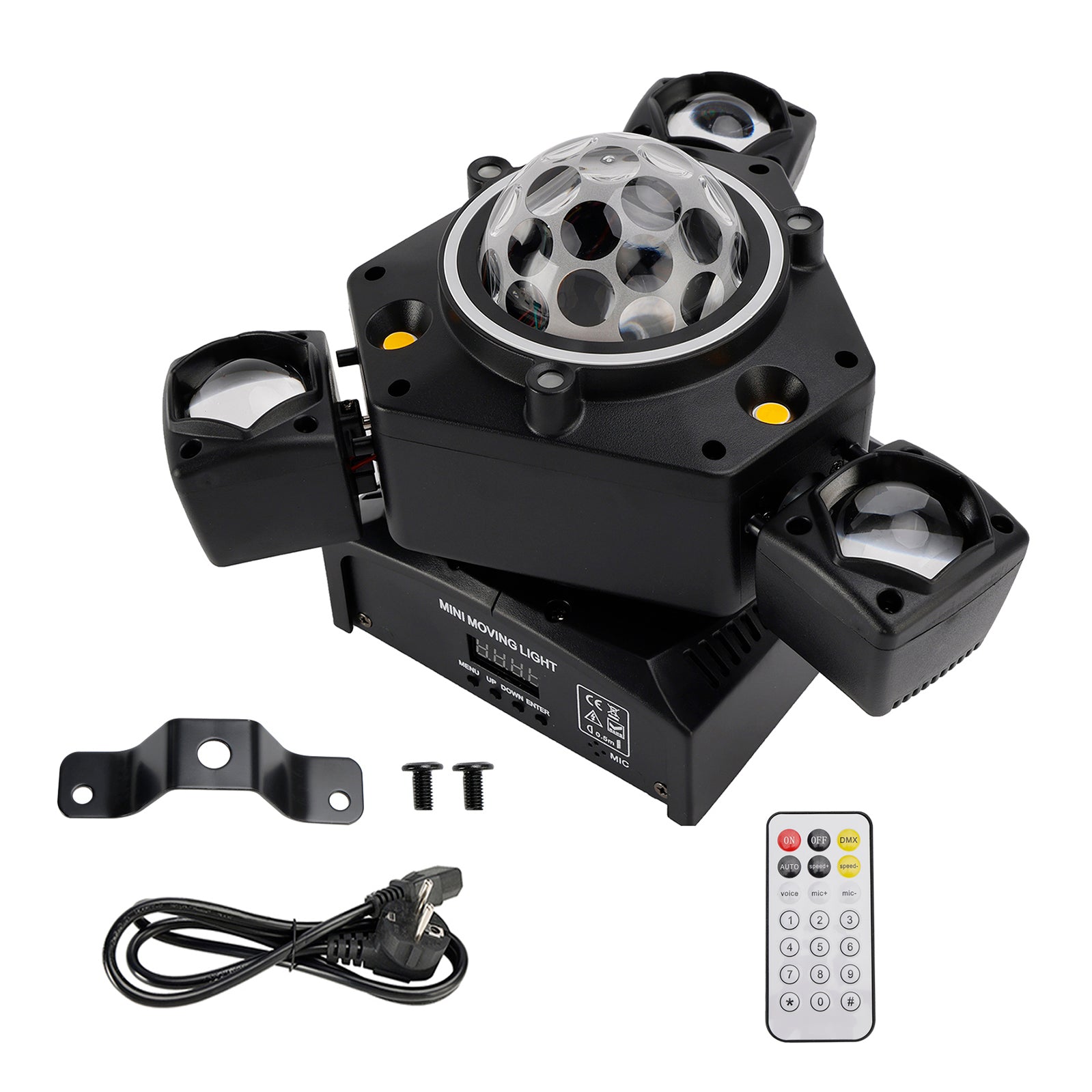 Projektor sceniczny LED z trzema ruchomymi głowicami i wiązką lasera do klubu nocnego