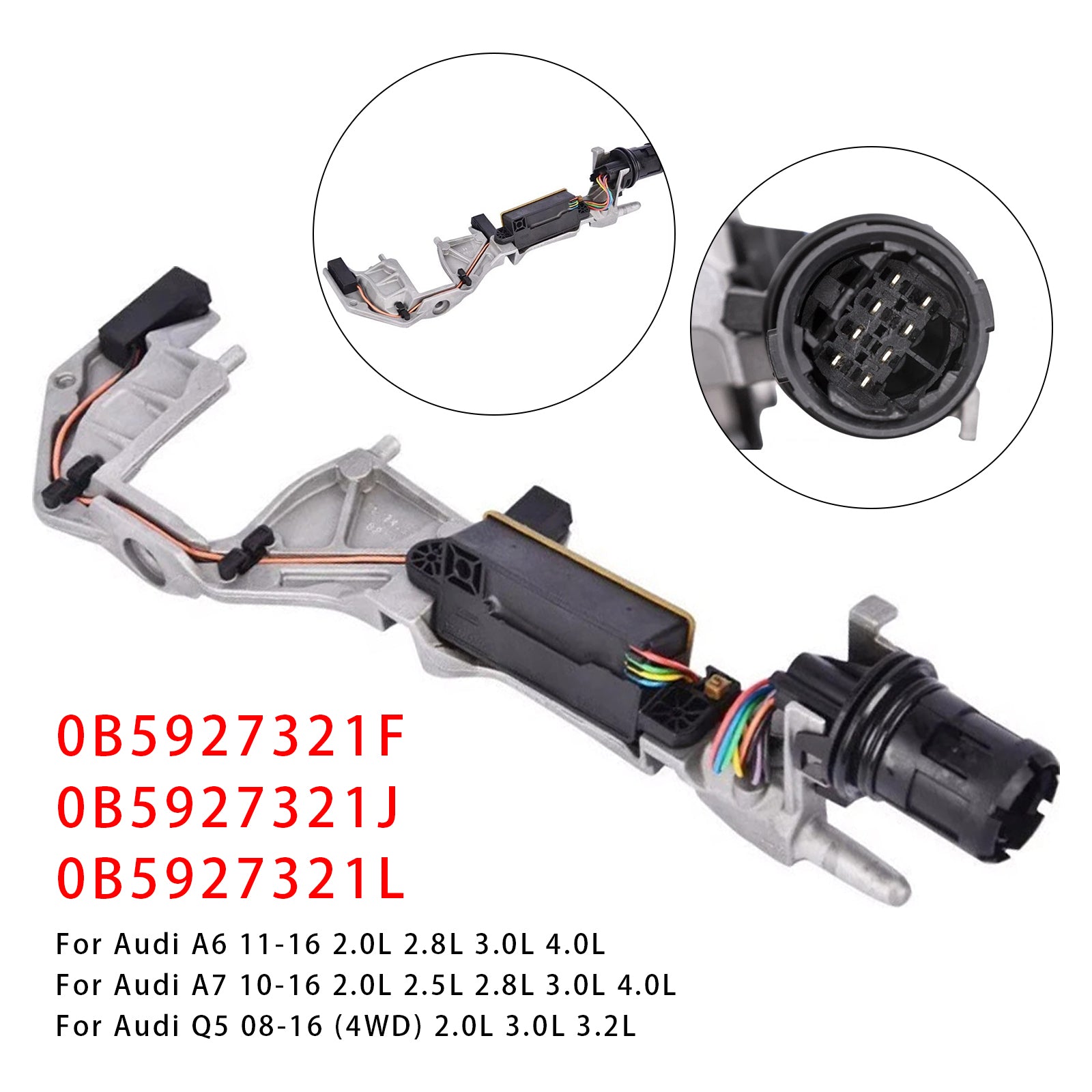 Capteur de position du levier de sélection de transmission 0B5927321l pour Audi A4 (4x4) 2.0L, 3.0L et 4.2L (2007-2016).