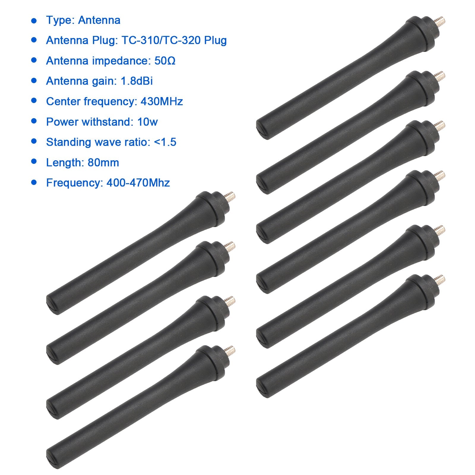 10x antenne Radio 80mm HYT-TC310 400-470Mhz pour talkie-walkie Hytera TC310 TC320