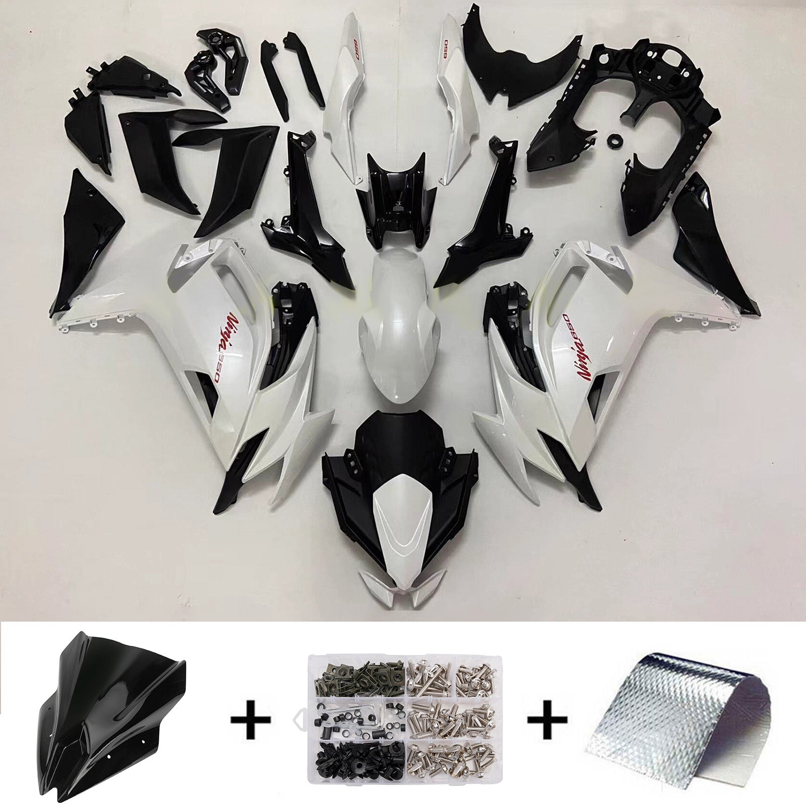 Kit de carénage injecté en plastique ABS compatible avec Kawasaki ER-6F Ninja650R 2017-2019