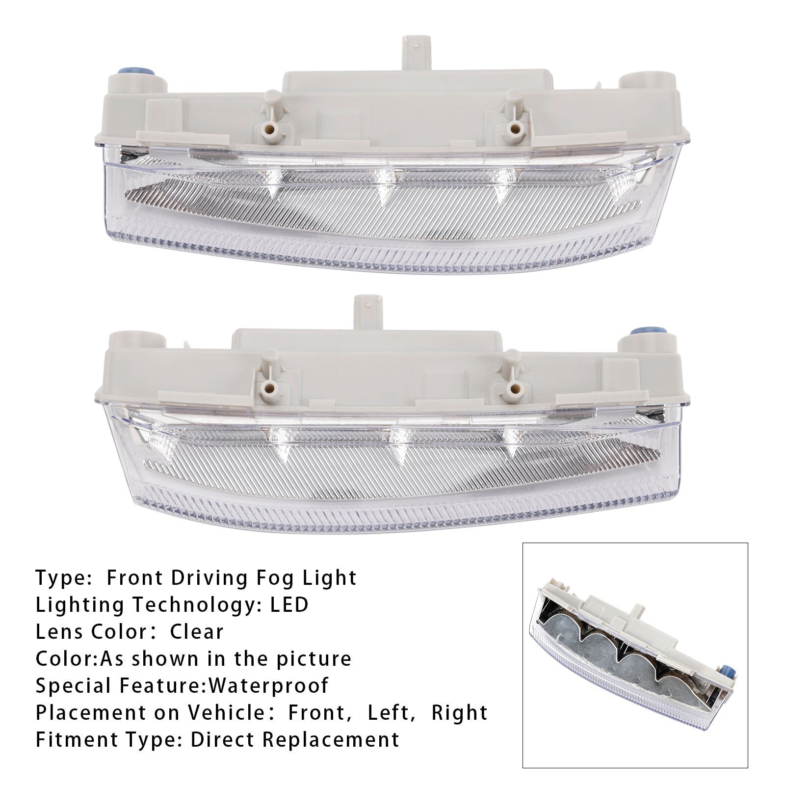 Paire de feux antibrouillard diurnes à LED pour Mercedes Benz W204 S204 W212 2007-2014