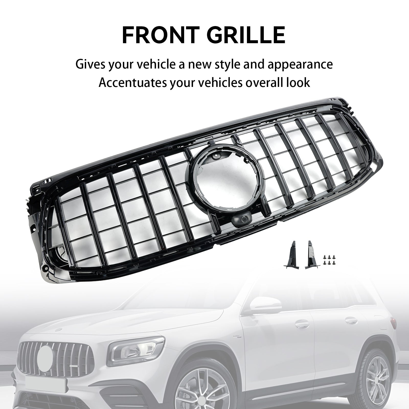 Mercedes Benz GLB X247 AMG-Line Rejilla de parachoques delantero negro brillante 2020-2023