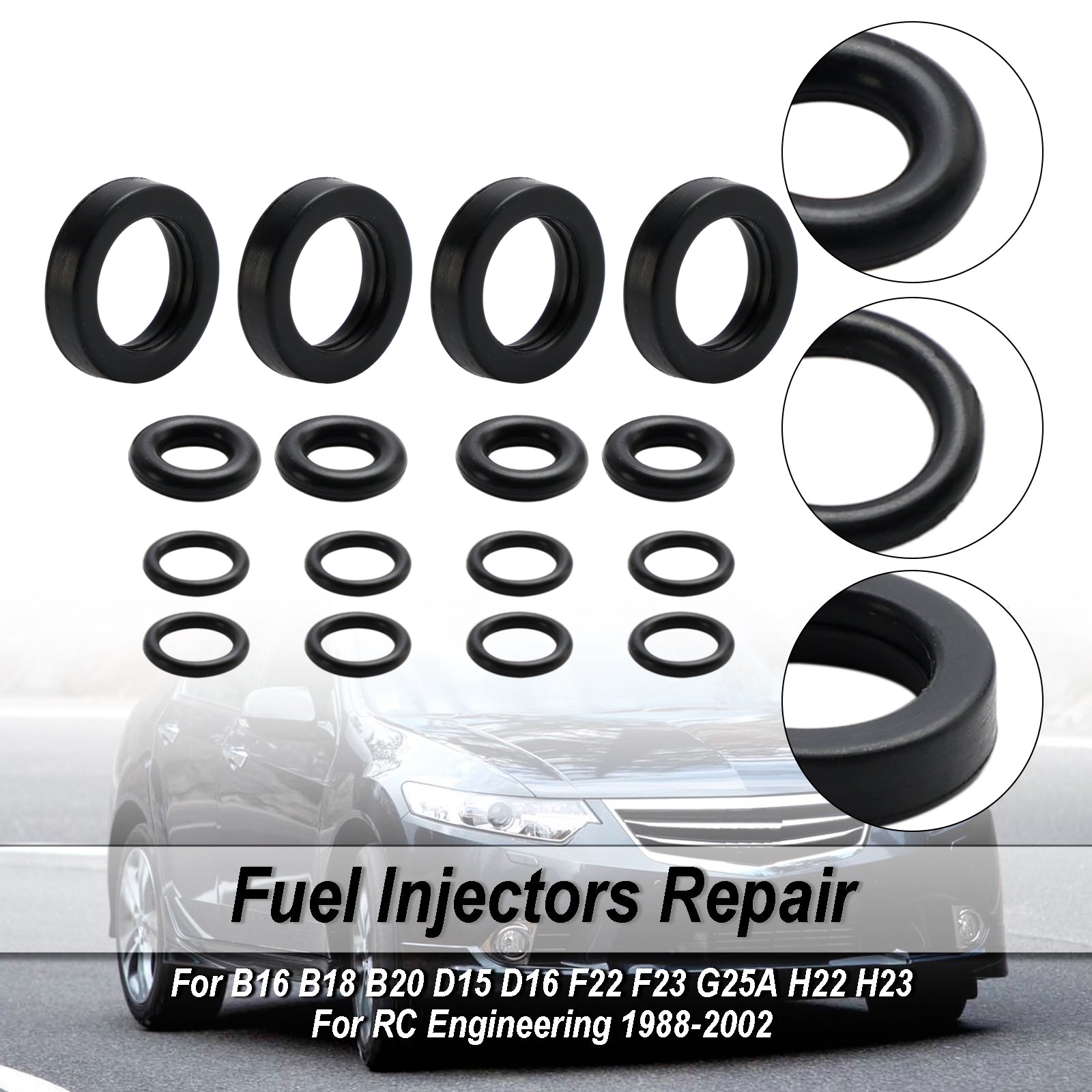 4 szt. Zestaw uszczelek typu O-ring wtryskiwacza paliwa do Honda Accord CRX Civic DelSol Prelude