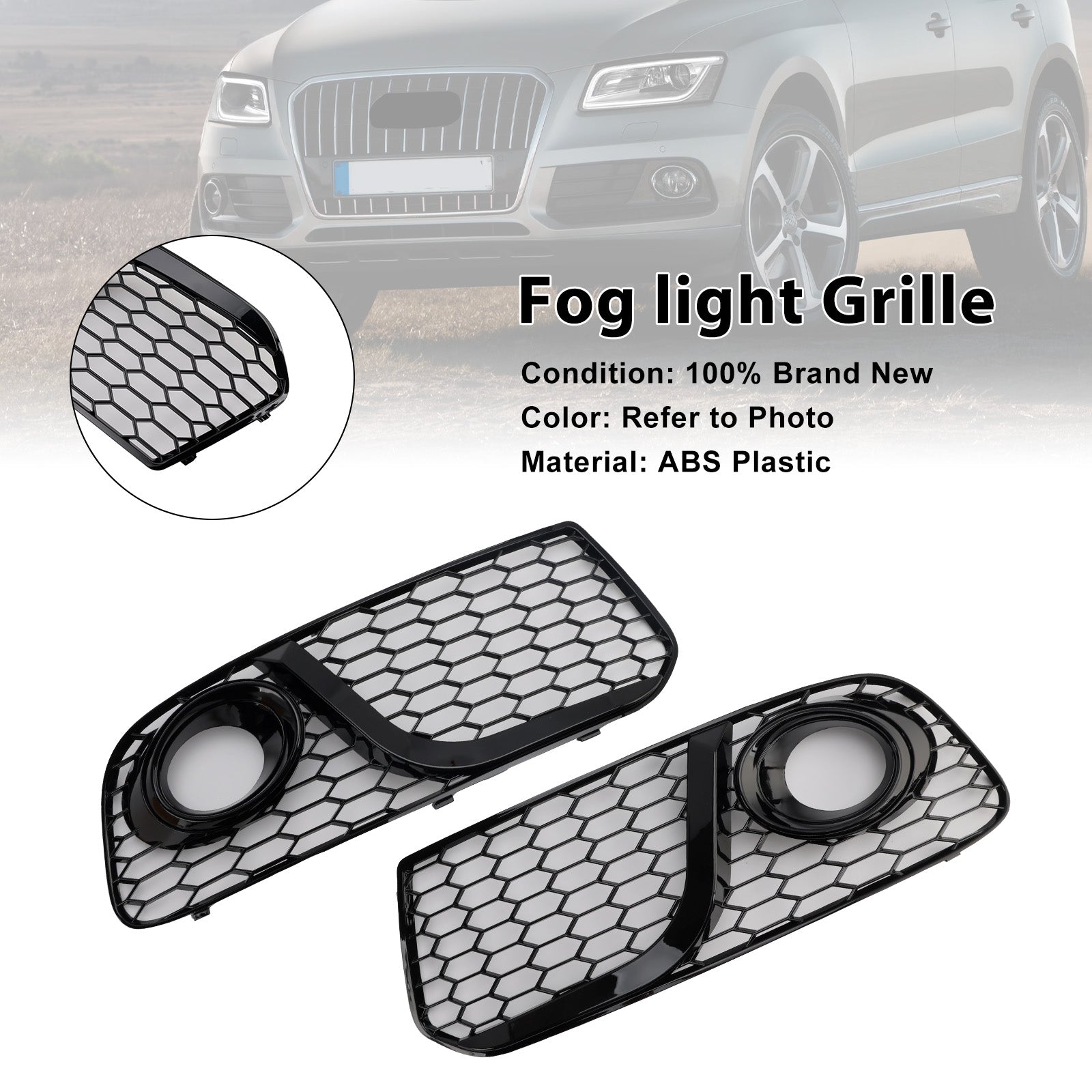 Grille de pare-chocs avant noire pour Audi Q5 (2013-2017) - Référence : 8R0807681M