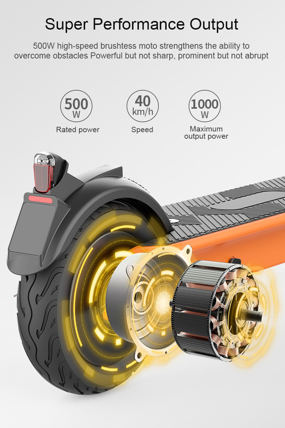 10" gamme électrique se pliante 40km/h du scooter 500W 70KM pour le trajet en ville adulte