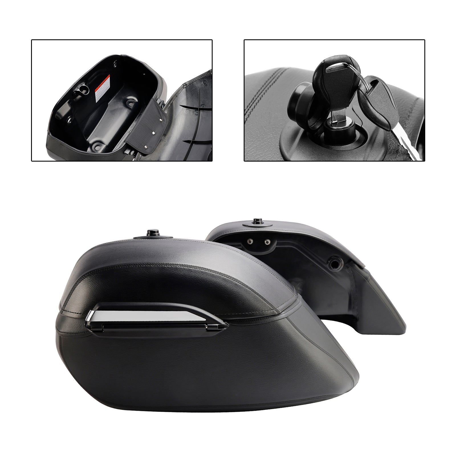 Borse laterali in poliuretano nero per Kawasaki Vulcan S 650 Vn/En650 (2015-2023).