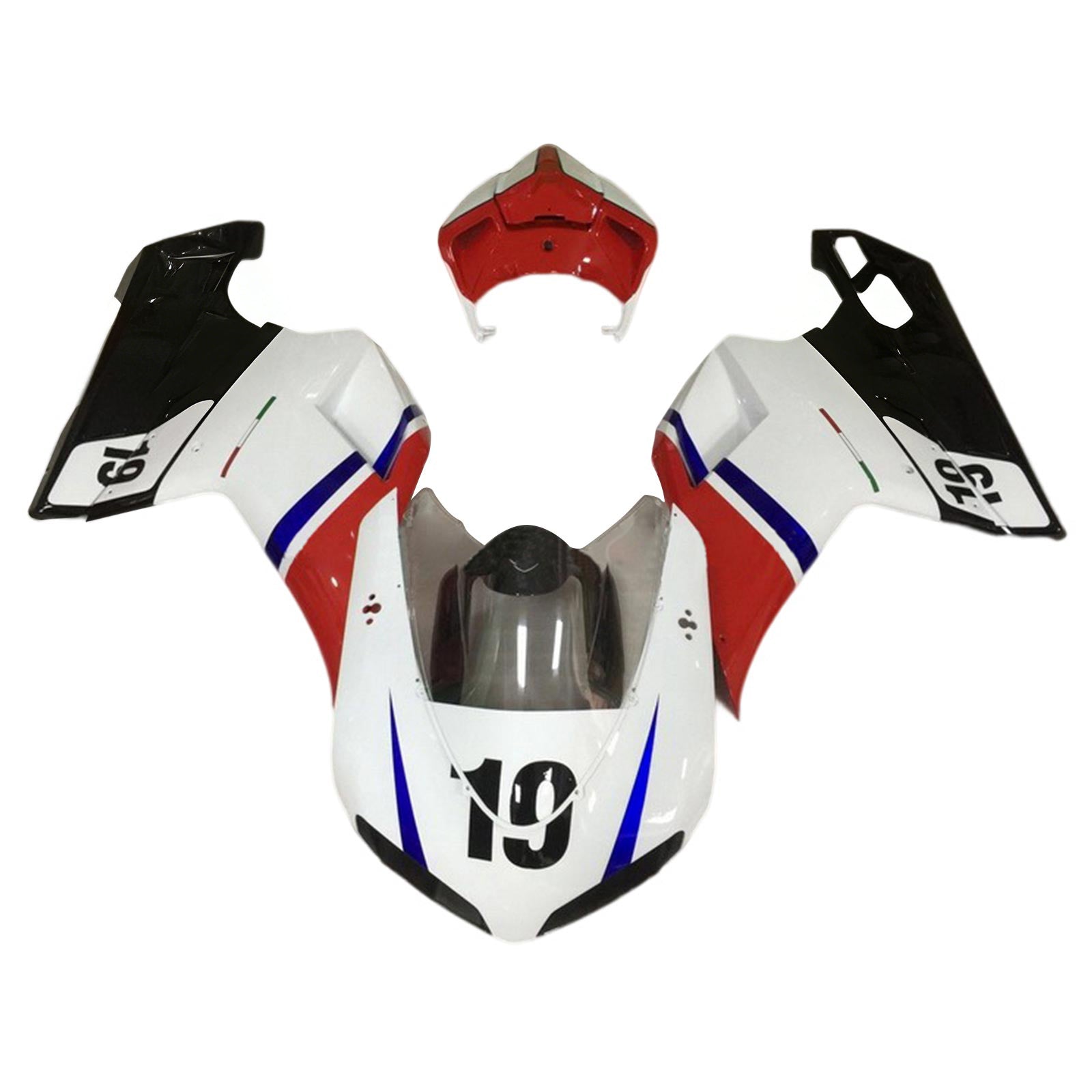 Kit de carénage en plastique ABS compatible avec Ducati 1098 / 1198 / 848 2007-2011