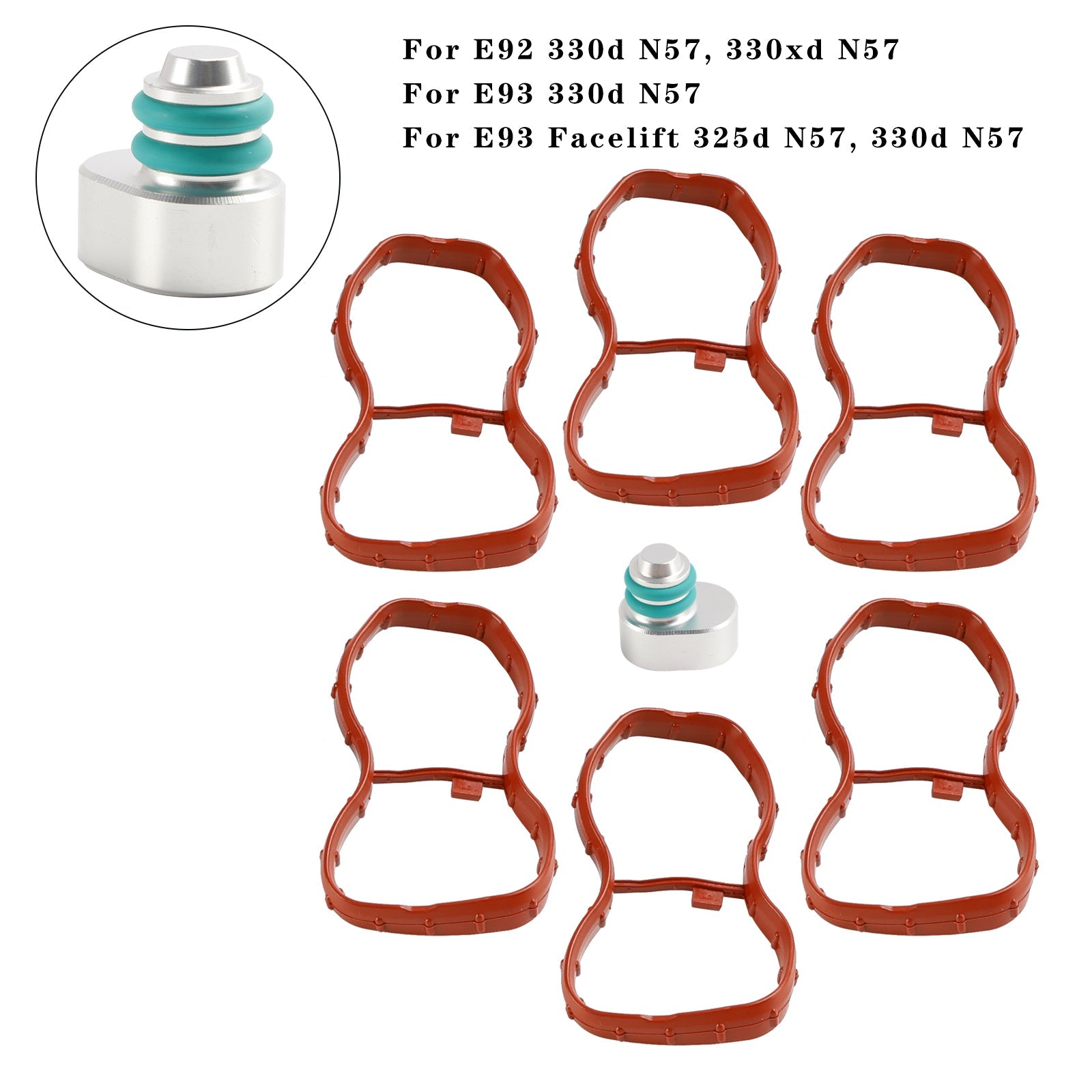 Junta del colector de admisión de 6 uds 1167807480 para BMW E90-93 F10 F11 F07 X5 X6 N57