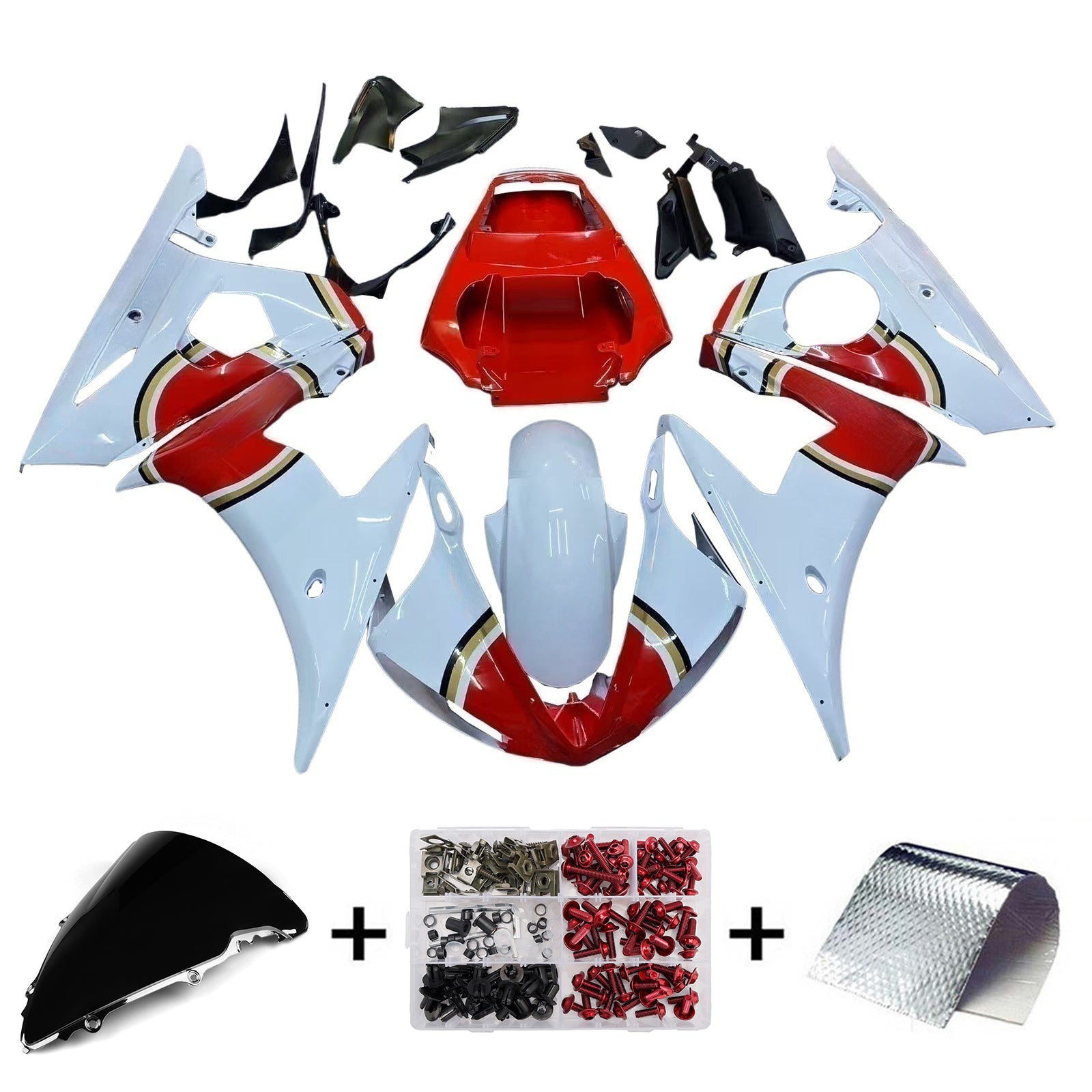 Kit de carénage par injection, carrosserie en plastique ABS, compatible avec Yamaha YZF 600 R6 2005