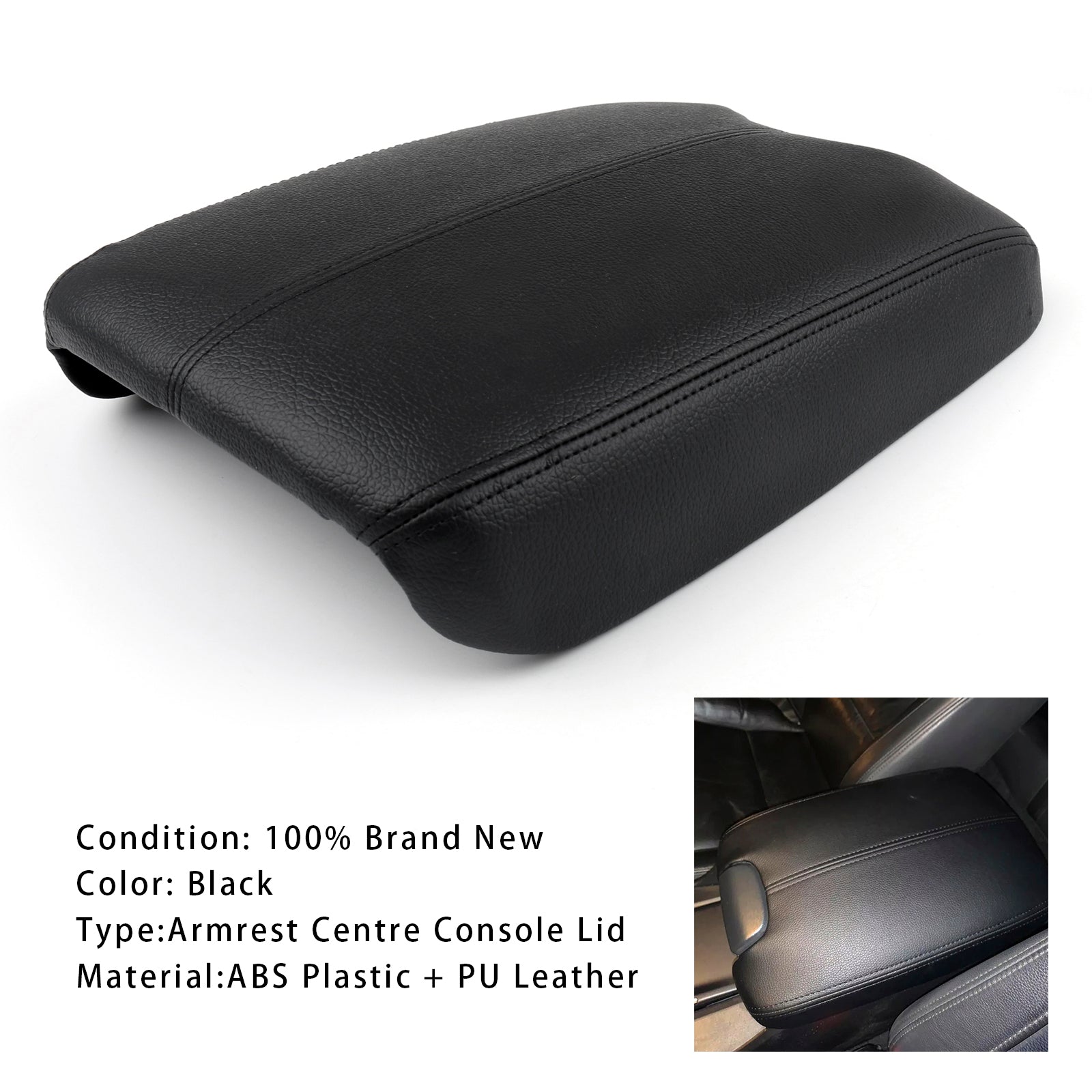 Cubierta de consola Powerbag de cuero negro para Honda Accord 2008-2012