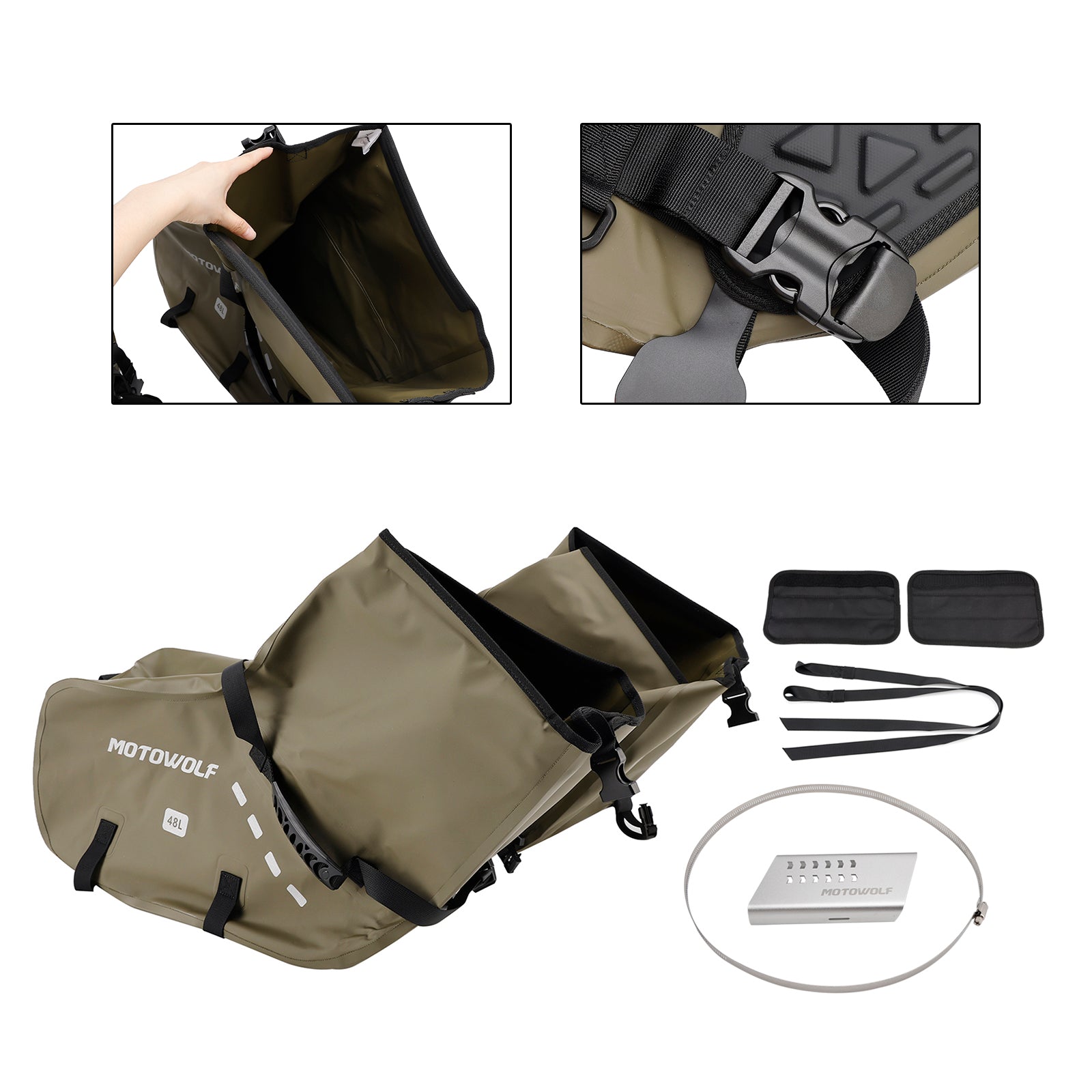 Bijpassende stoel met bijpassend gekleurd zadel, 86 L, groen, voor scooter en motorfiets