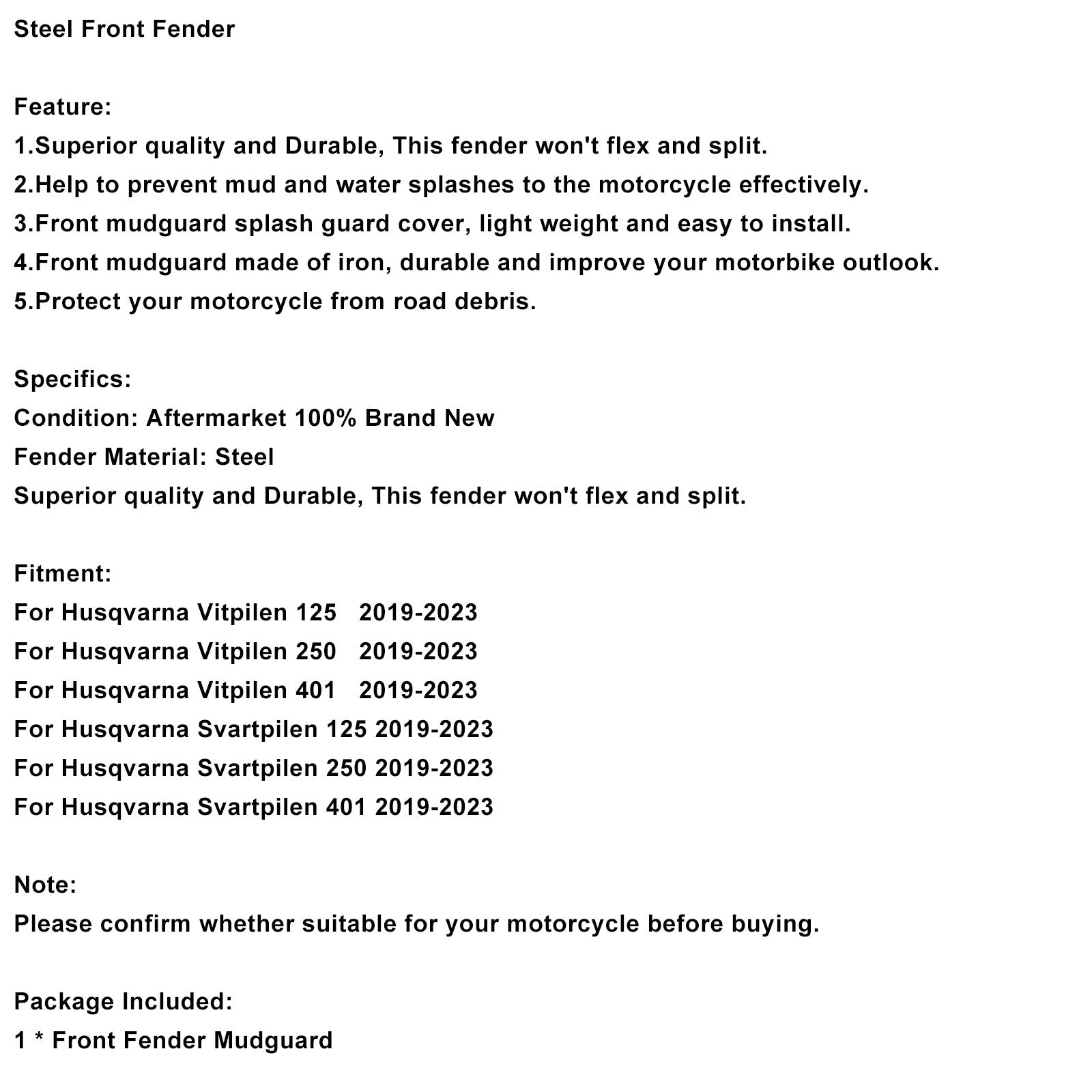 Moto Husqvarna SVARTPILEN 125 - Nos Pièces Détachées Et