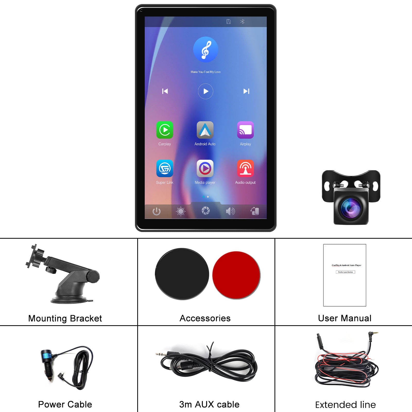 8 -calowe Apple CarPlay Android Touch Screen Auto poziome poziome wyświetlacz przełączania