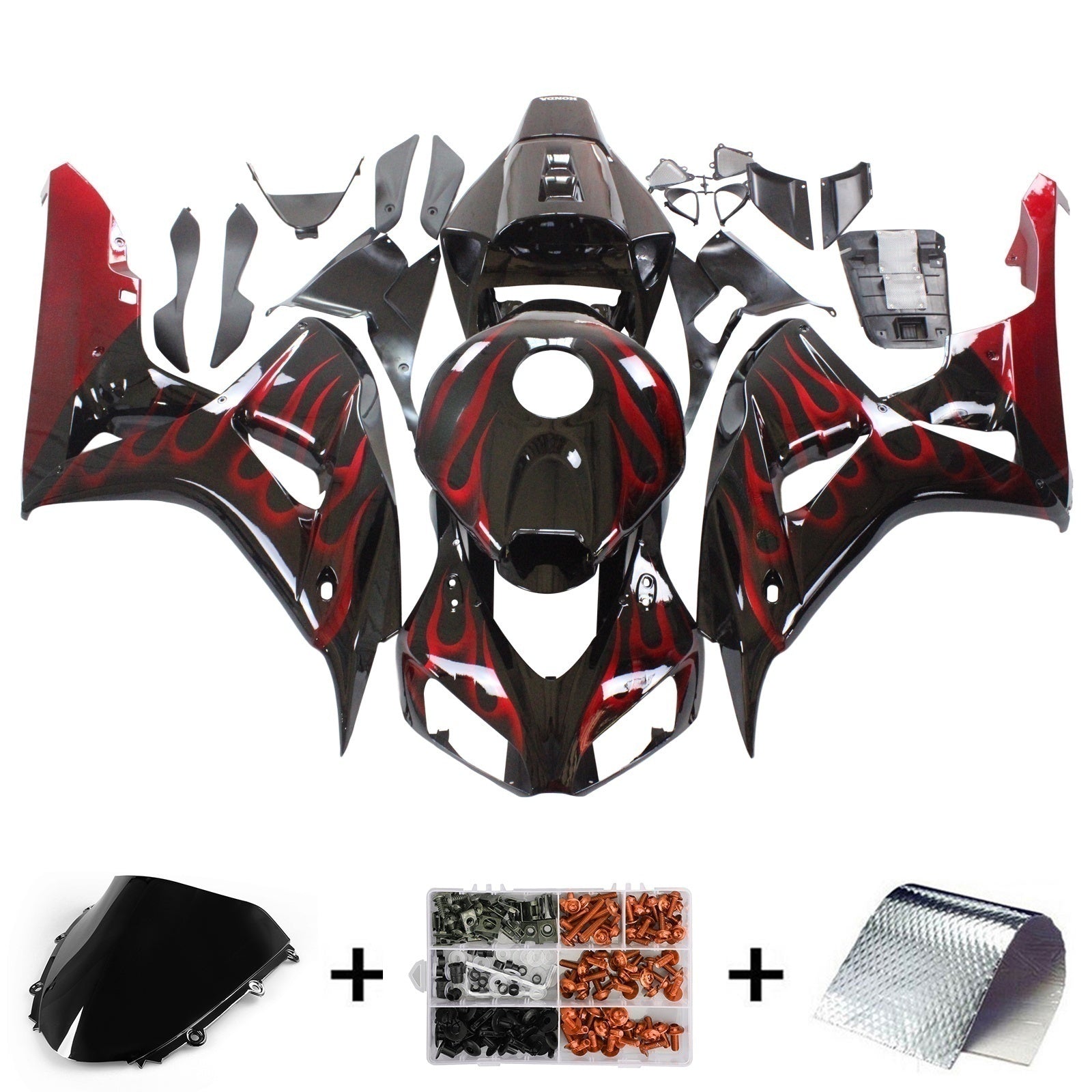Kit de carénage par injection, carrosserie en plastique ABS, adapté à la Honda CBR1000RR 2006-2007