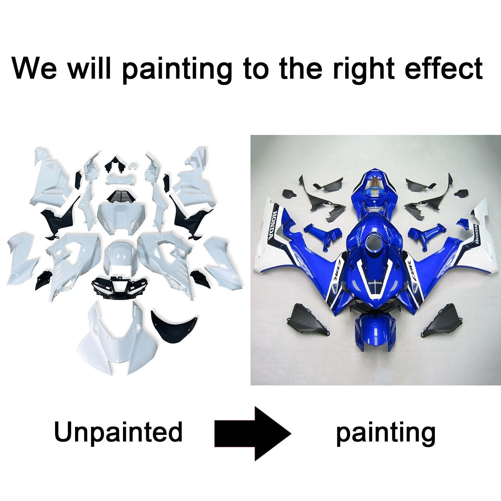 Komplet pomanjkanja, ki se vbrizga v ABS plastiko za Honda CBR1000RR-R 2020-2023