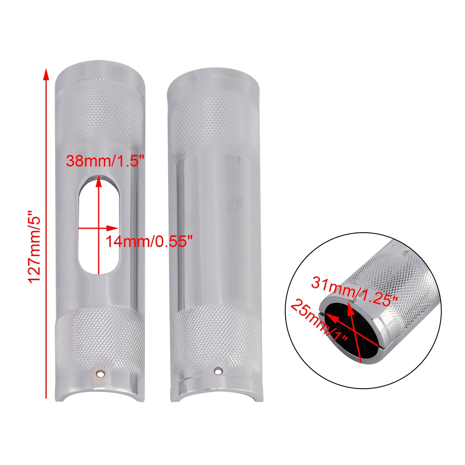 Kromirani krmilni adapter s premerom od 1" do 1,25" za Dyna Road Glide Road King