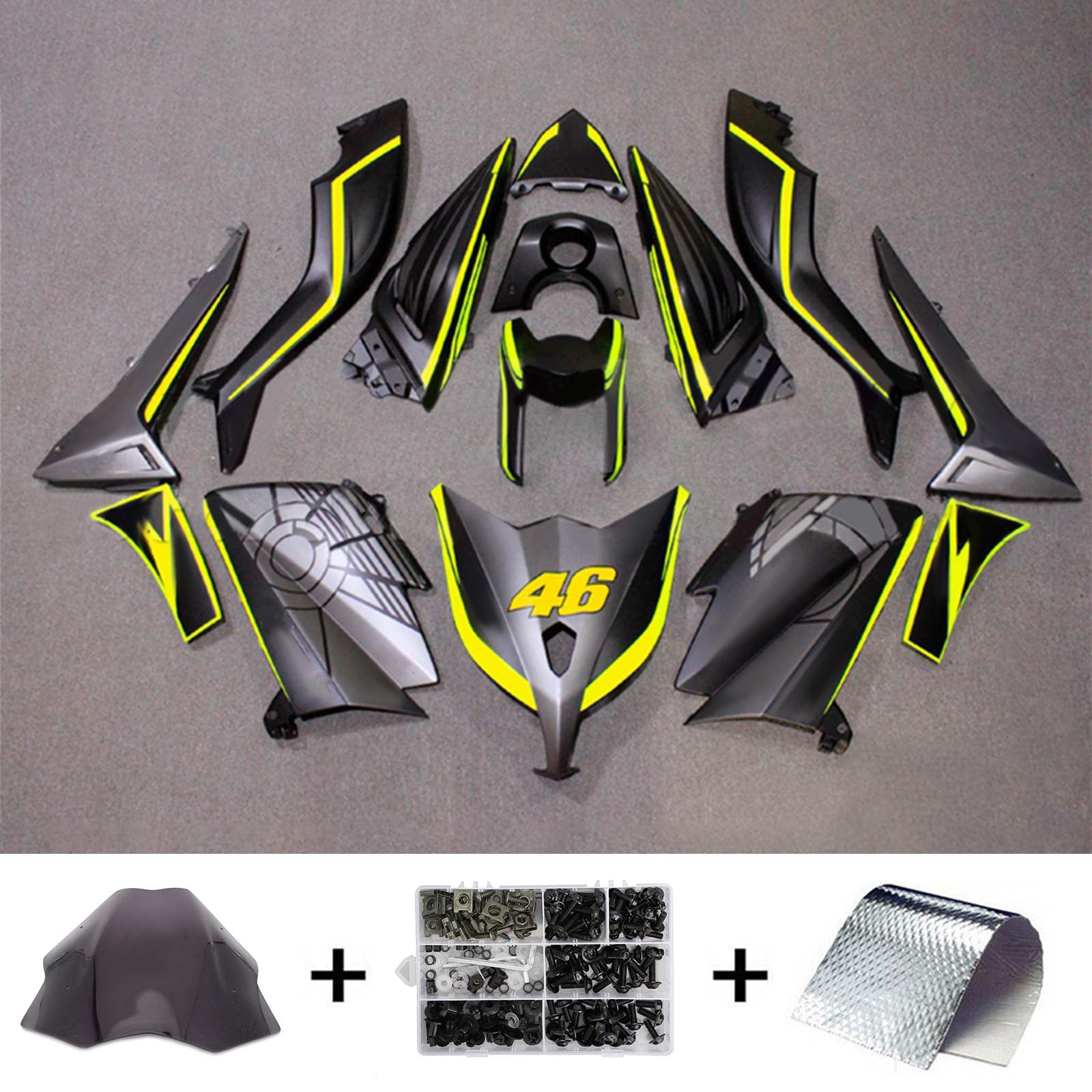 Kit de carénage en plastique injecté compatible avec Yamaha T-Max TMAX530 2012-2014