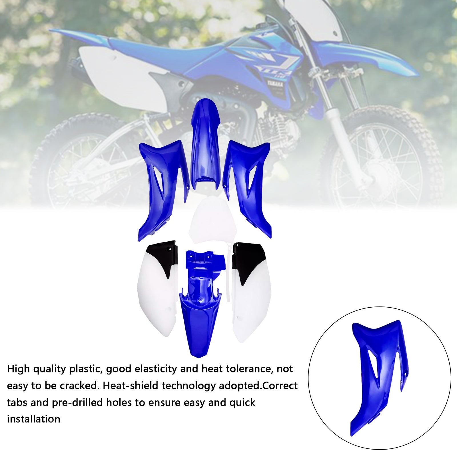 Kit carrosserie plastique et carénage garde-boue pour moto tout-terrain Yamaha TTR110