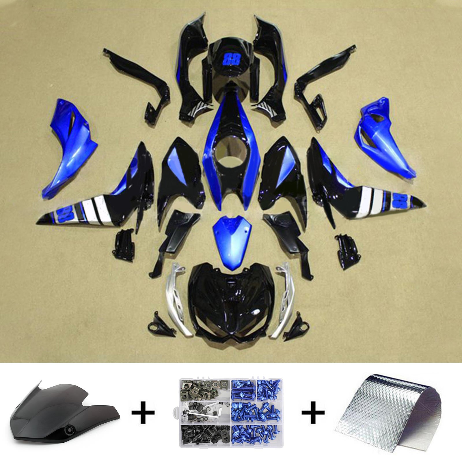 Kit de carénage en plastique ABS injecté compatible avec Kawasaki Z1000 2014-2017