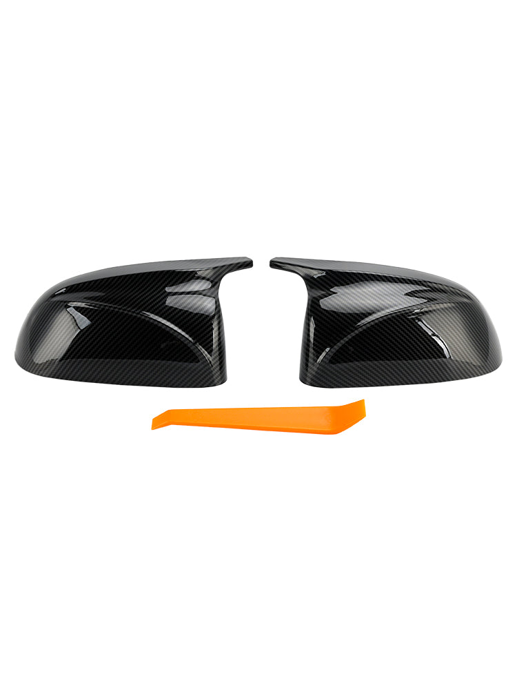 Coques de rétroviseurs extérieurs (2 pièces) à motif fibre de carbone brillant pour BMW X3/X4/IX3 (2018-2022)