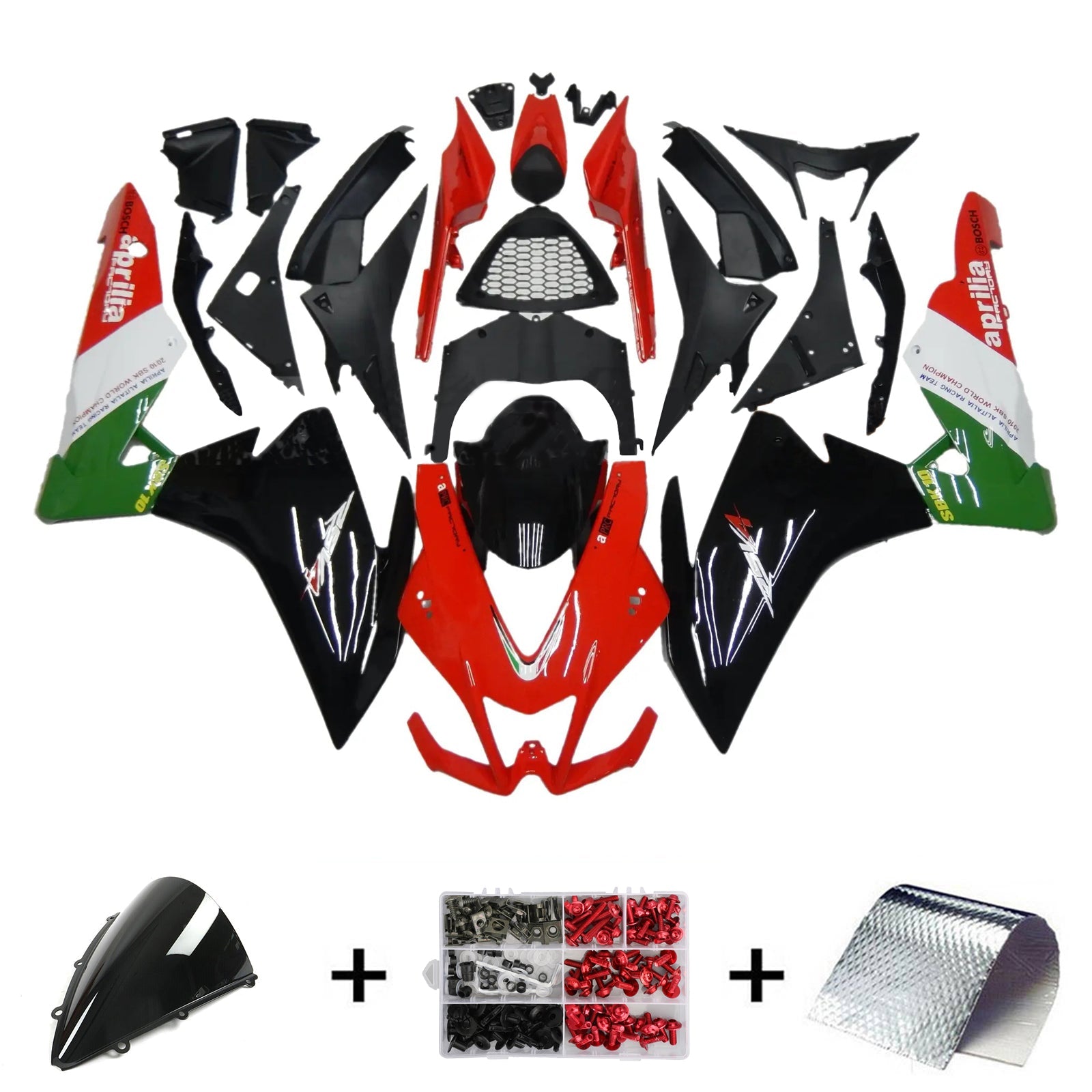 Amotopart Aprilia RSV4 1000 2009-2015 Kit Carénage Carrosserie Plastique ABS