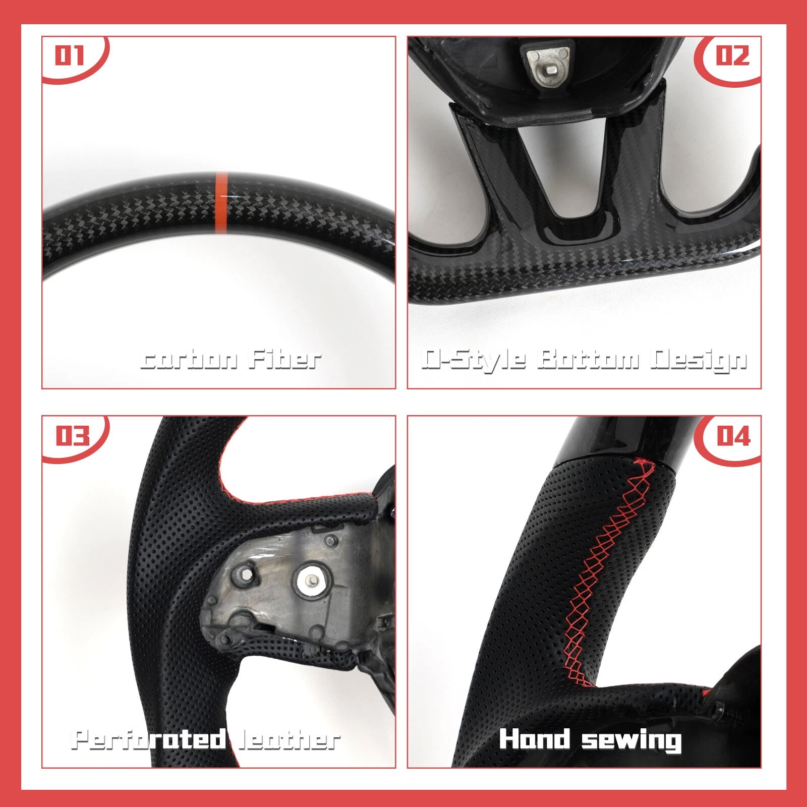 Volante riscaldato in fibra di carbonio per Jeep Grand Cherokee SRT (2015-2020)