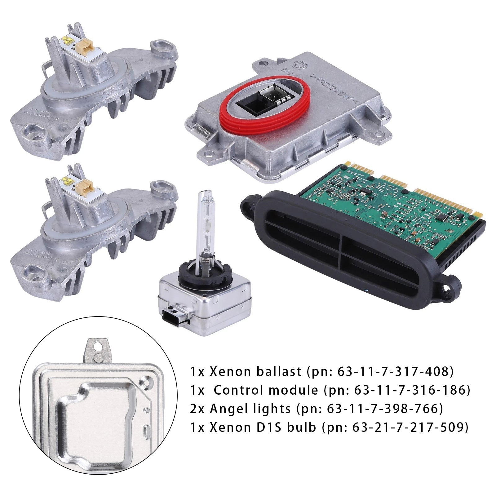 Ksenon-apuavaimenperän ohjausmoduulisarja BMW 335i xDriveen (2012-2015) - Osanumerot : 63117398766 ja 63117311243