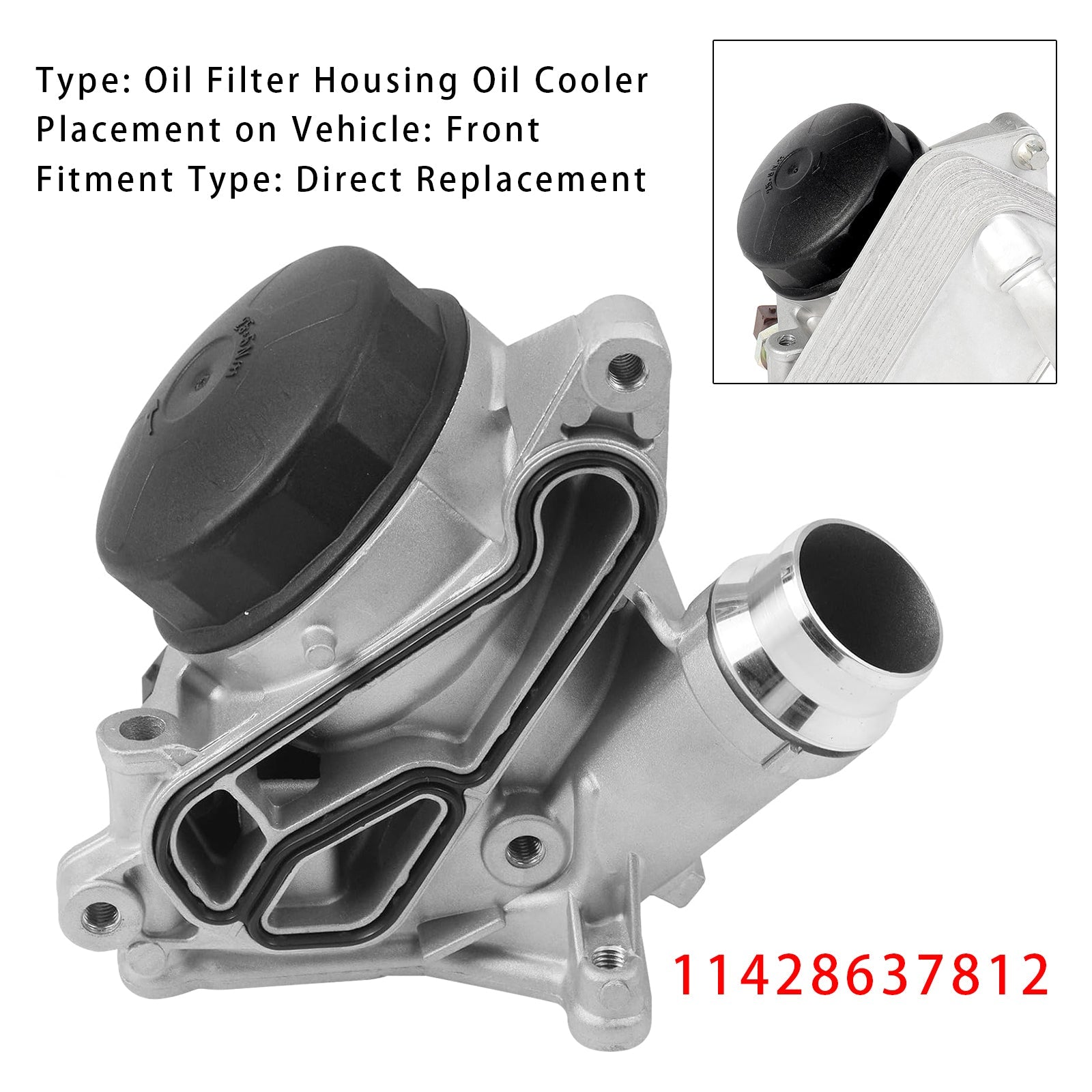 Ensemble de filtre à huile et de refroidisseur d'huile moteur pour BMW 328i Base Berline 4 portes 2011-2014 11428637812