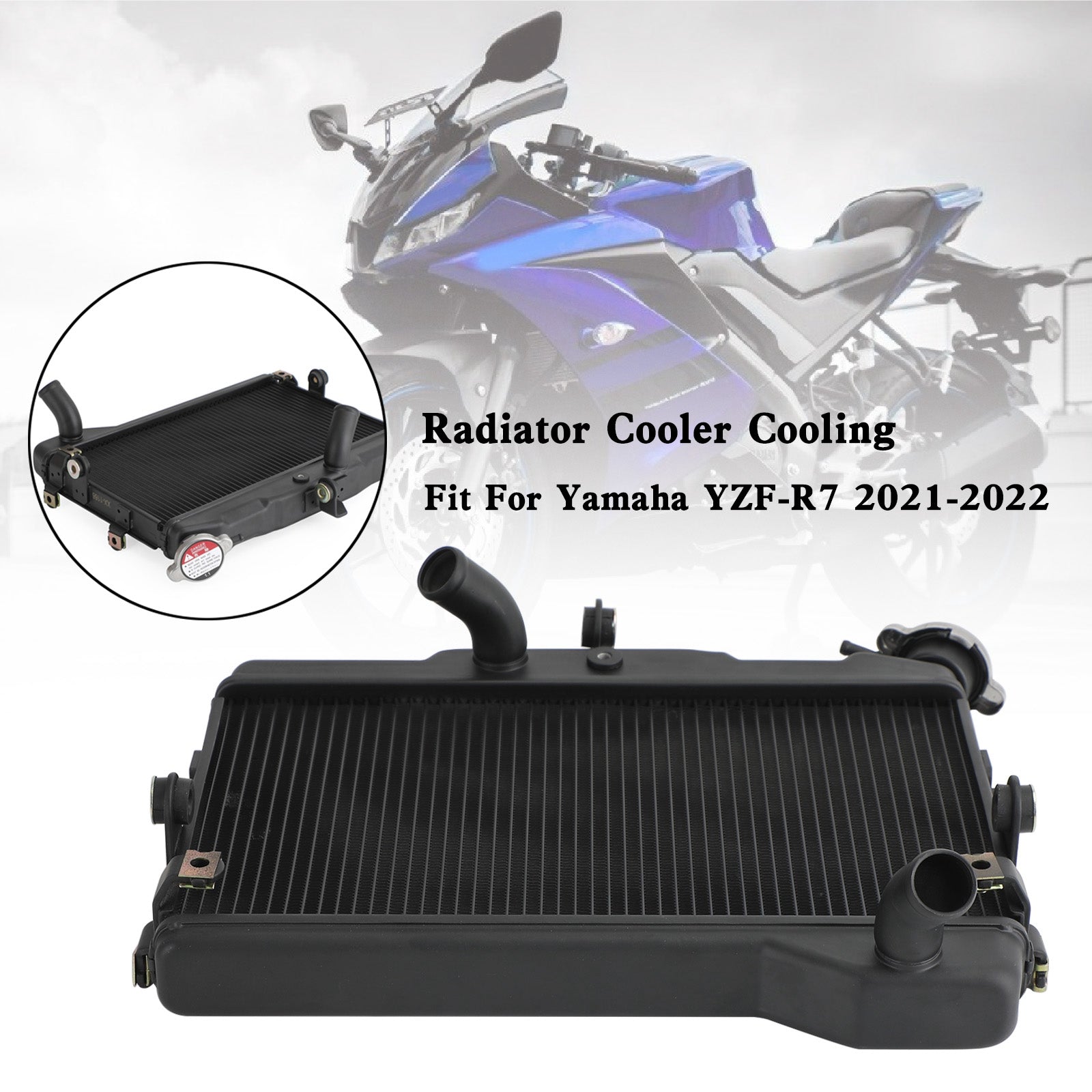 2021-2022 Yamaha YZF-R7 YZF R7 Refroidisseur de radiateur de moteur en aluminium